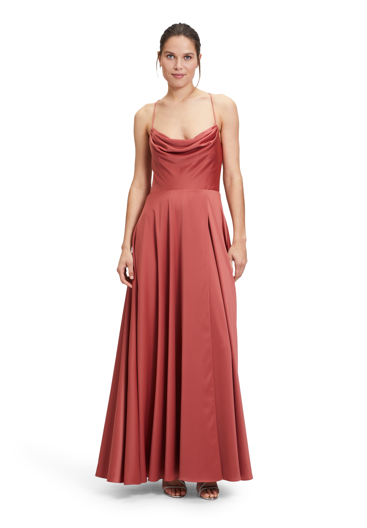 Vera Mont Abendkleid "Vera Mont Damen Abendkleid mit Wasserfallausschnitt", günstig online kaufen