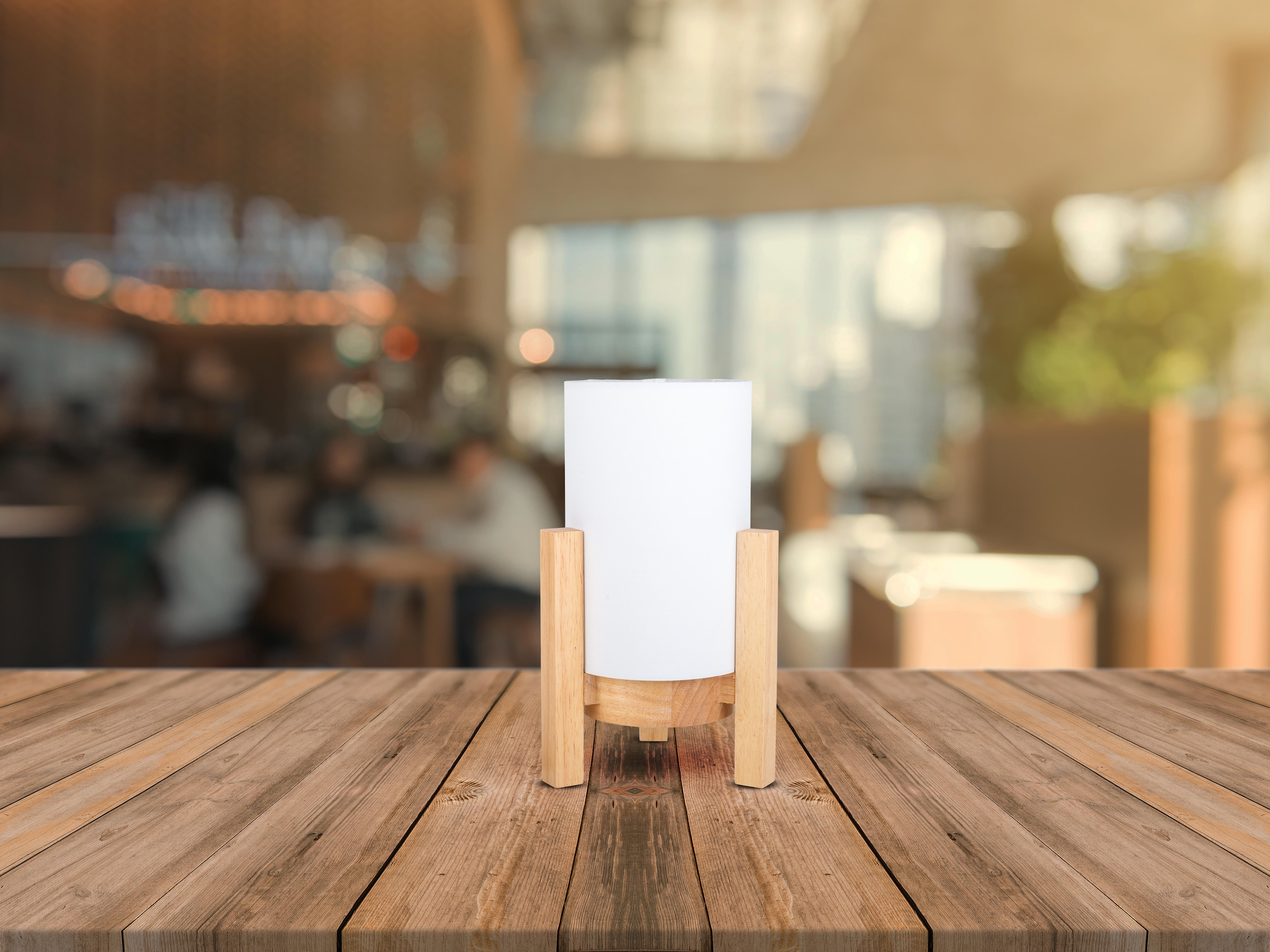 näve LED Tischleuchte »Madita« LED-Modul 1 Stk. Warmweiß Akkubetrieb, inkl. USB-C-Kabel, Holzgestell, Textilschirm, dimmbar