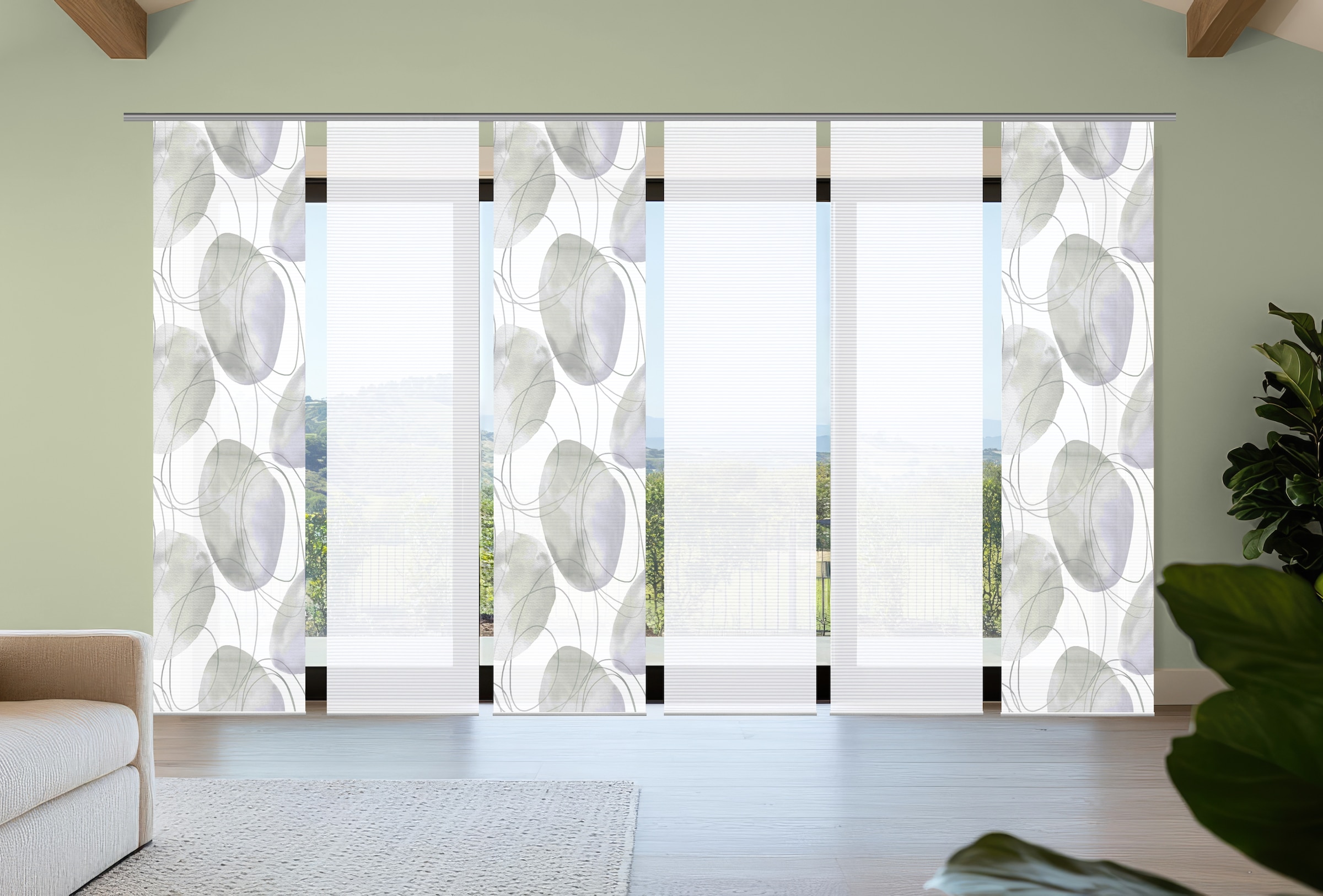 HOME in green Schiebegardine "ELLRIK" Paneelwagen 6 Stk. tlg. Bambusoptik, günstig online kaufen