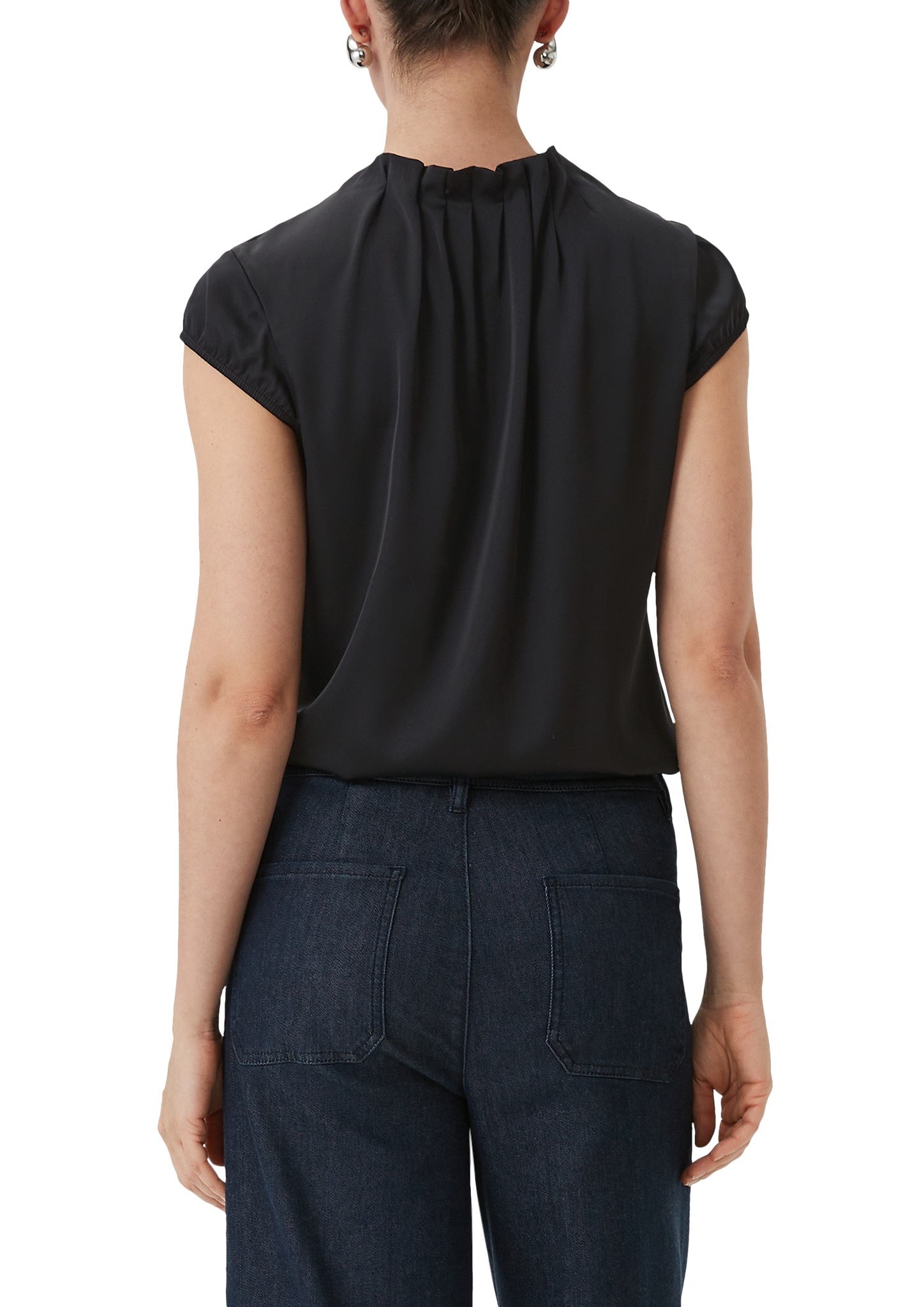 Comma Satinbluse, mit Raffung am Hals günstig online kaufen