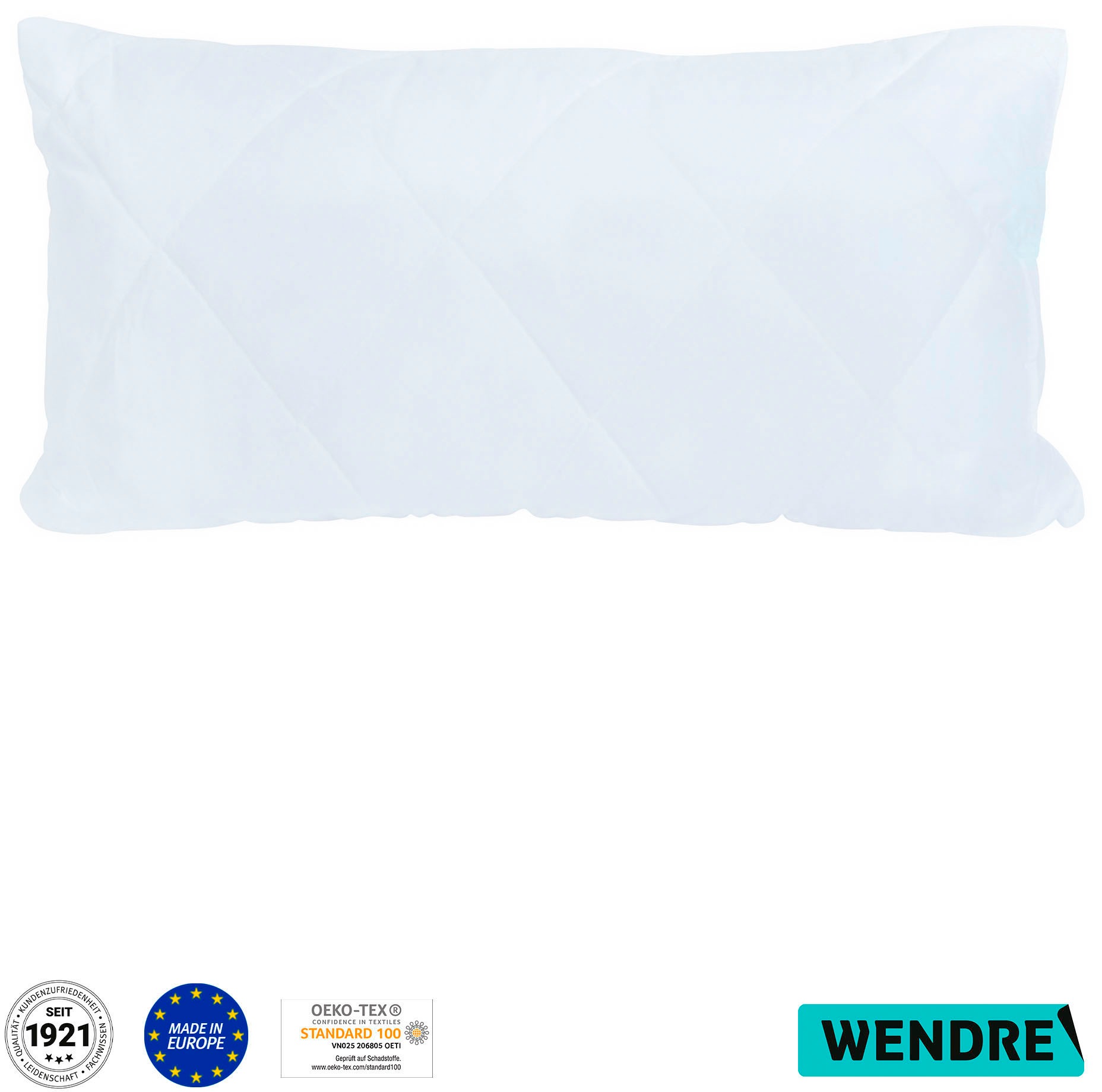 Wendre Kunstfaserkopfkissen »Falkenberg, Allergiker geeignet (Hausstauballergiker)«, Füllung: 100% Polyester, Bezug: 100% Polyester, (1 St.), Wohlfühlkissen Soft touch, Kissen in 40x80 oder 80x80 cm