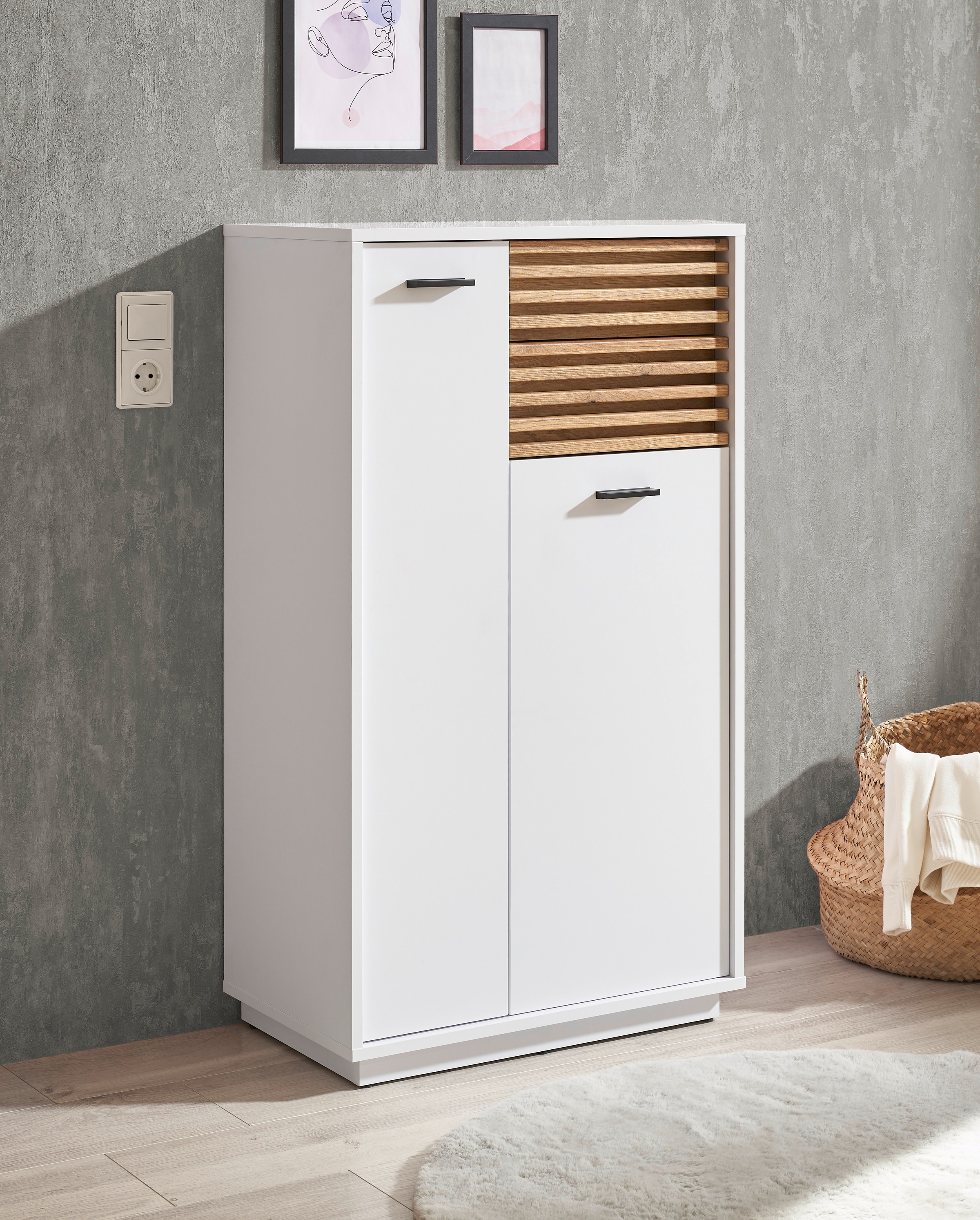 BASIC by Balculina Midischrank »Liguria B/H/T 60x106x35 cm« 1 Stk. tlg. Breite 60cm, Unterflurauszug, FSC-Mix 70%