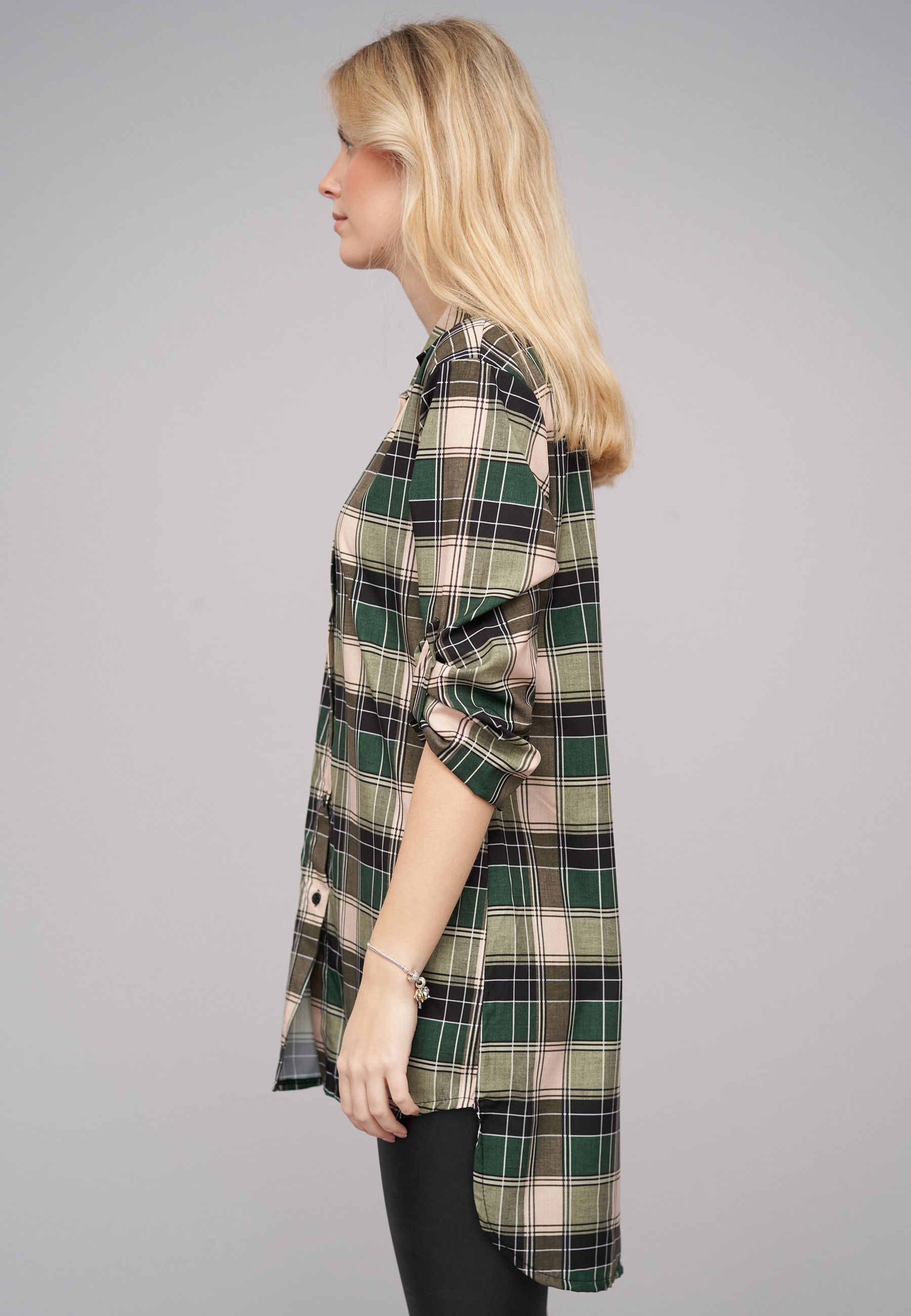 CLOUD 5IVE Klassische Bluse »CLOUD 5IVE Turn Up 3/4 Arm Bluse kariert small«