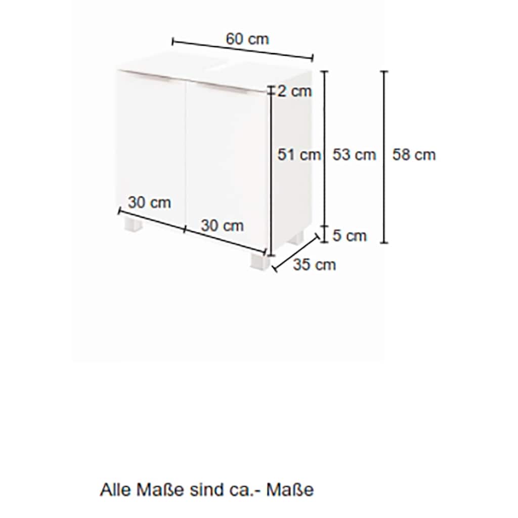 HELD MÖBEL Waschbeckenunterschrank »Matera«, Breite 60 cm, mit hochwertigen matten MDF-Fronten