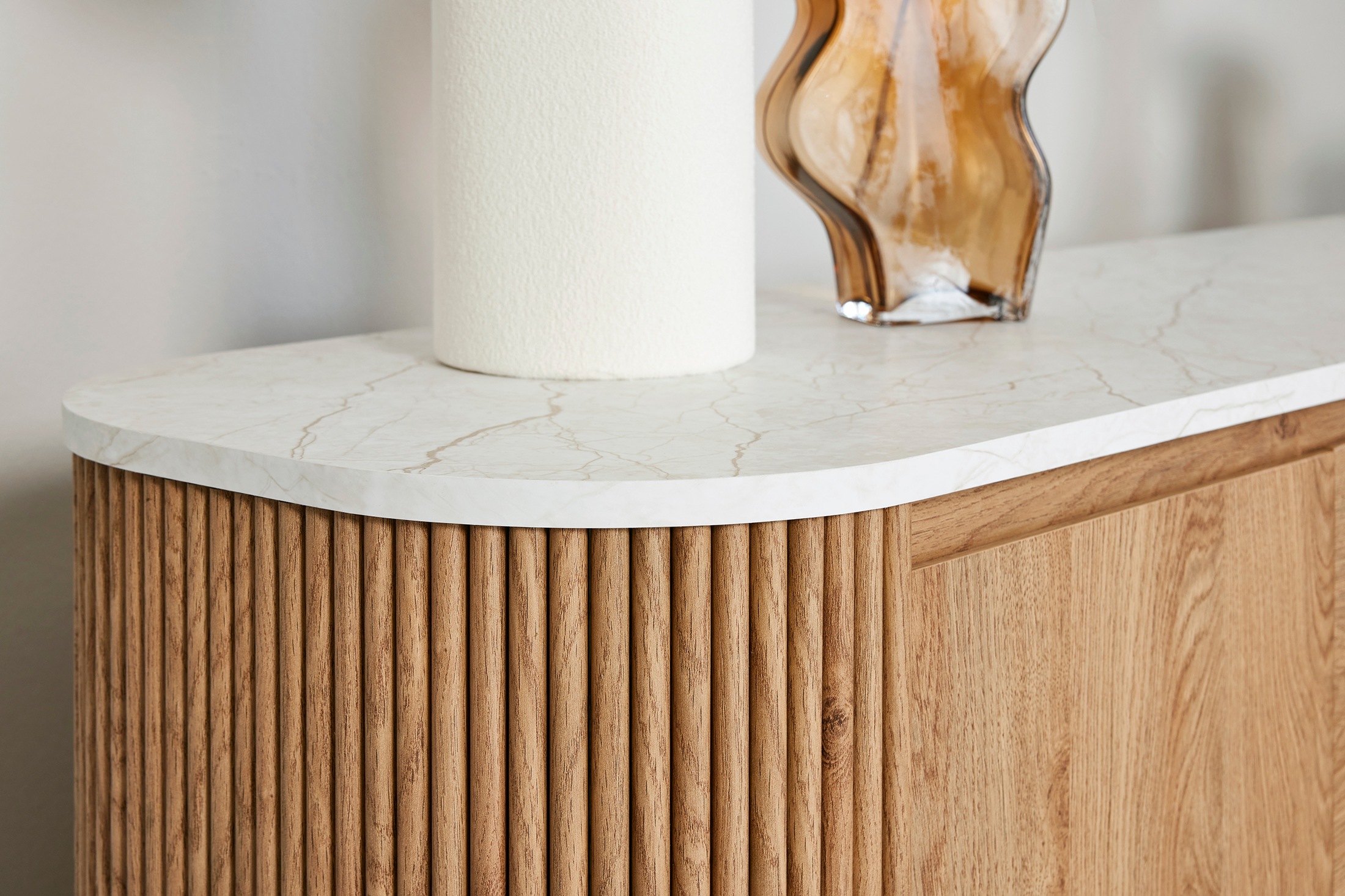 Jahnke Sideboard »GROOVE SB 160«, (1 St.), Sideboard, abgerundet, Marmor-Look, Breite ca. 159,5 cm