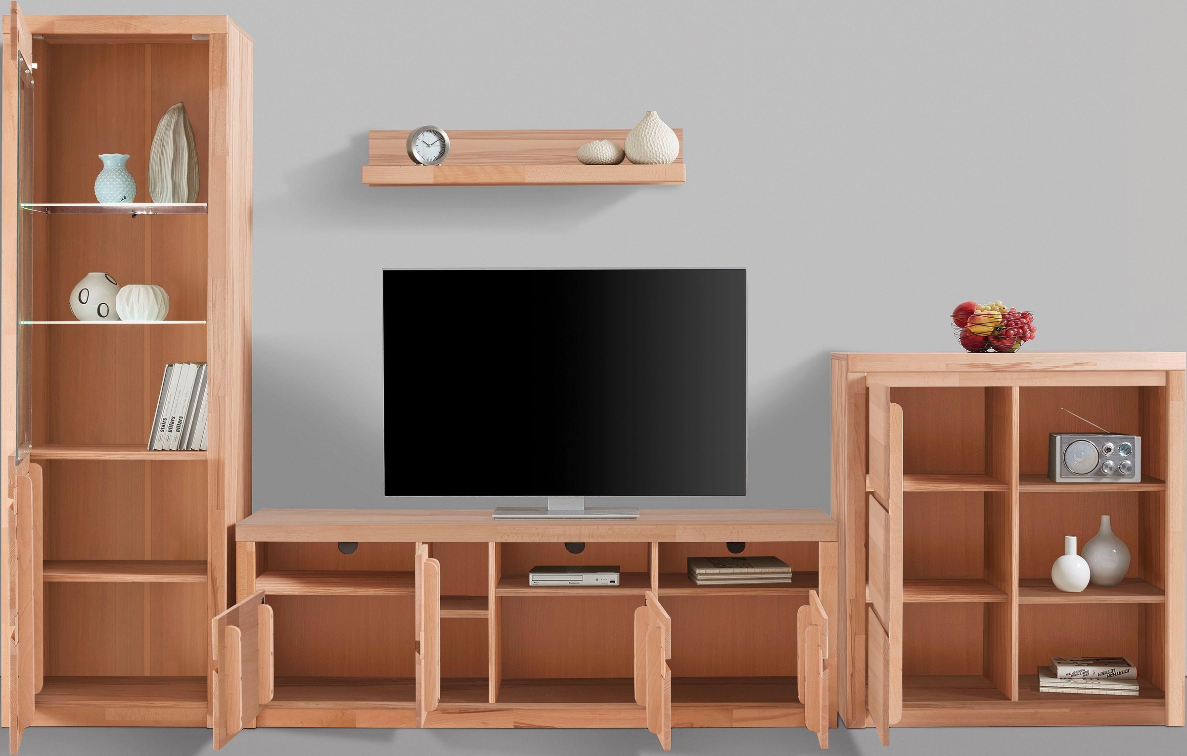 Home affaire Wohnwand "Silkeborg" Set, 4 Stk. tlg. teilmassives Holz günstig online kaufen