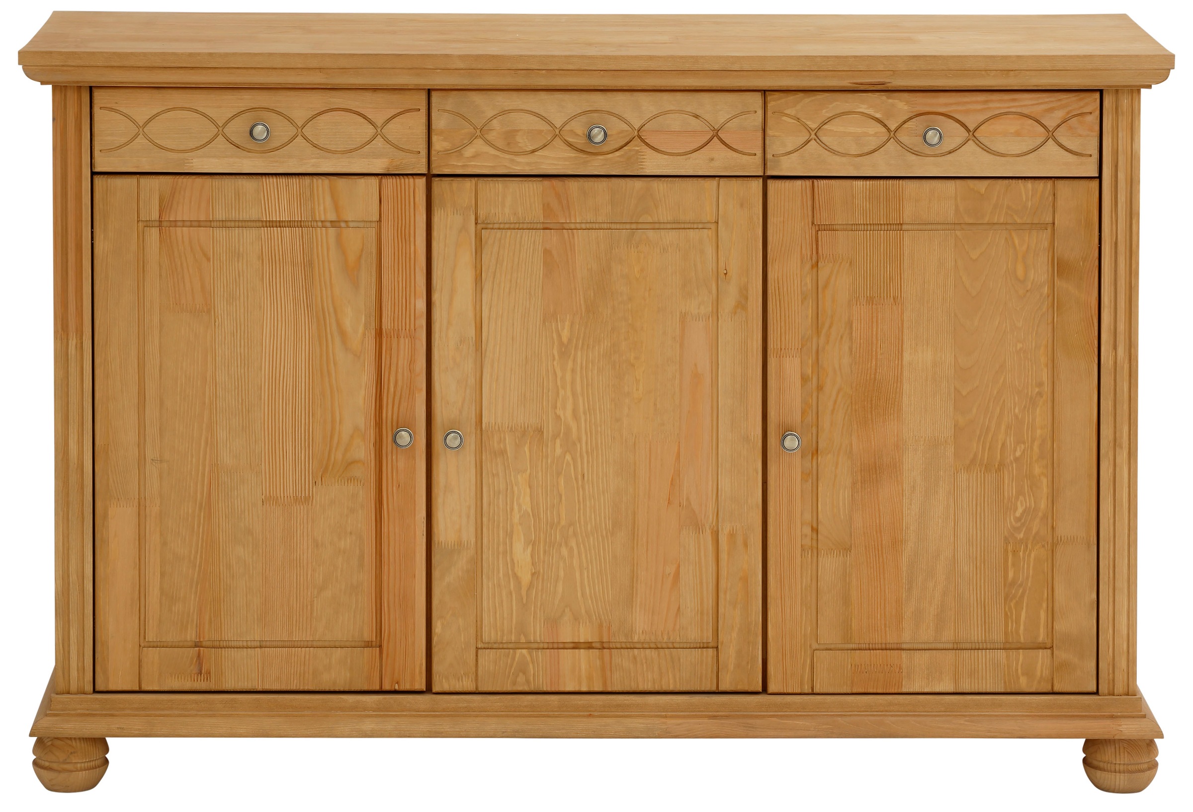 Home affaire Kommode »Benevento«, aus Kiefer massiv, mit Metallgriffe