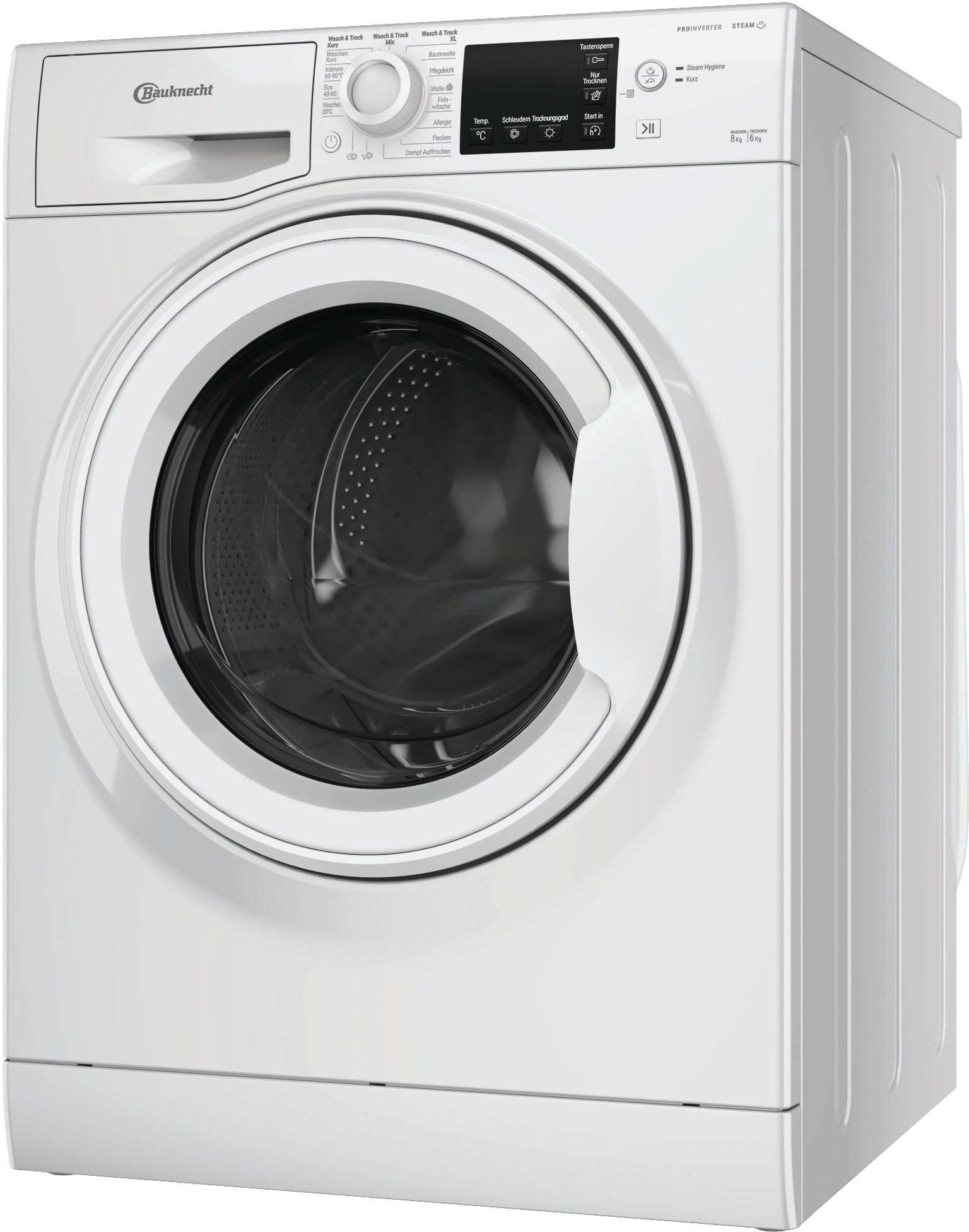 BAUKNECHT Waschtrockner "WT Eco Plus 86 43 N", B:64,5cm H:89cm T:54cm, weiß, Waschtrockner, Flecken 40C – entfernt mehr als 100 Flecken, ganz ohne