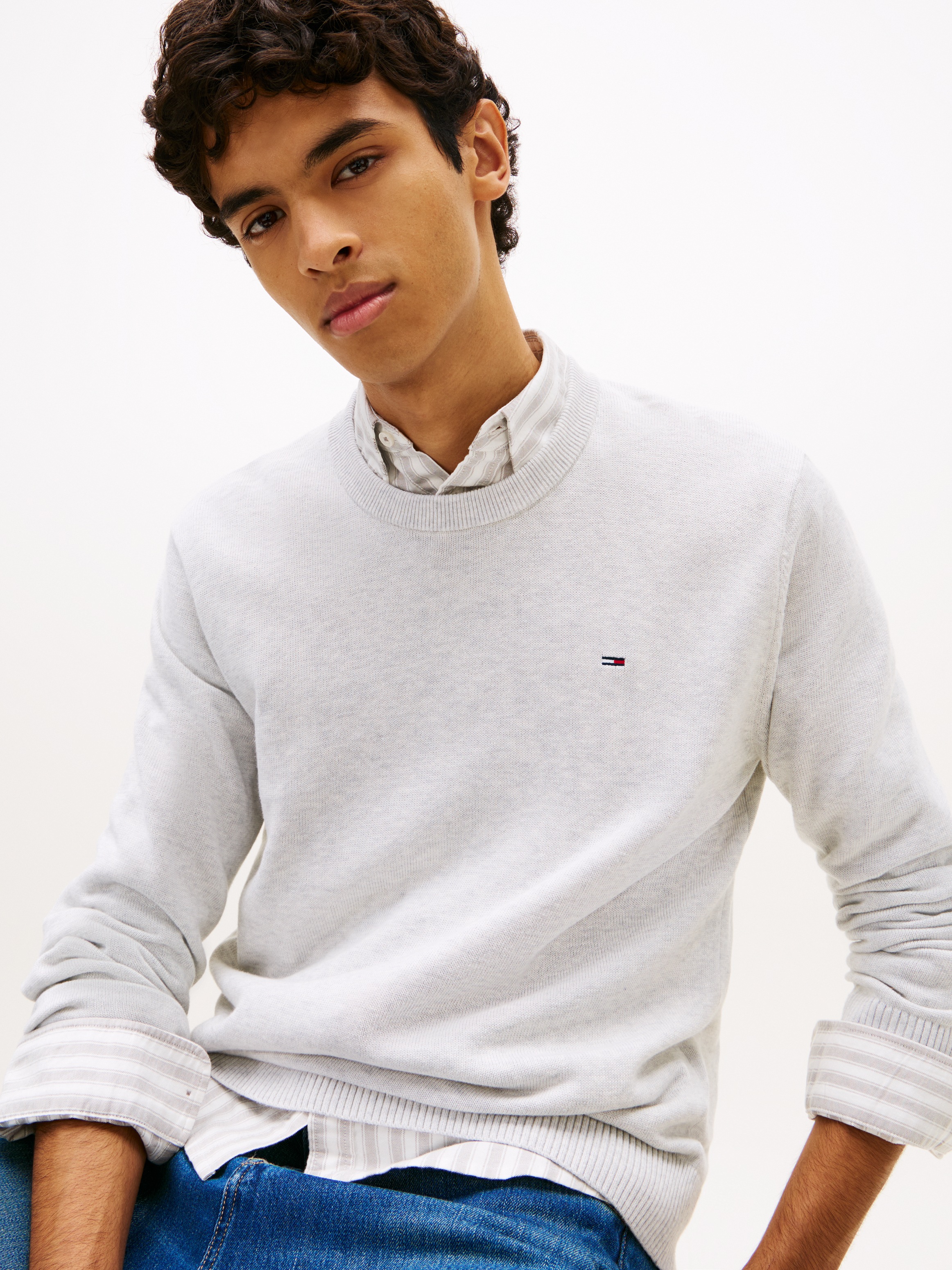 Tommy Jeans Strickpullover "TJM SLIM FIT LIGHT SWEATER" Slim fit mit Rundha günstig online kaufen