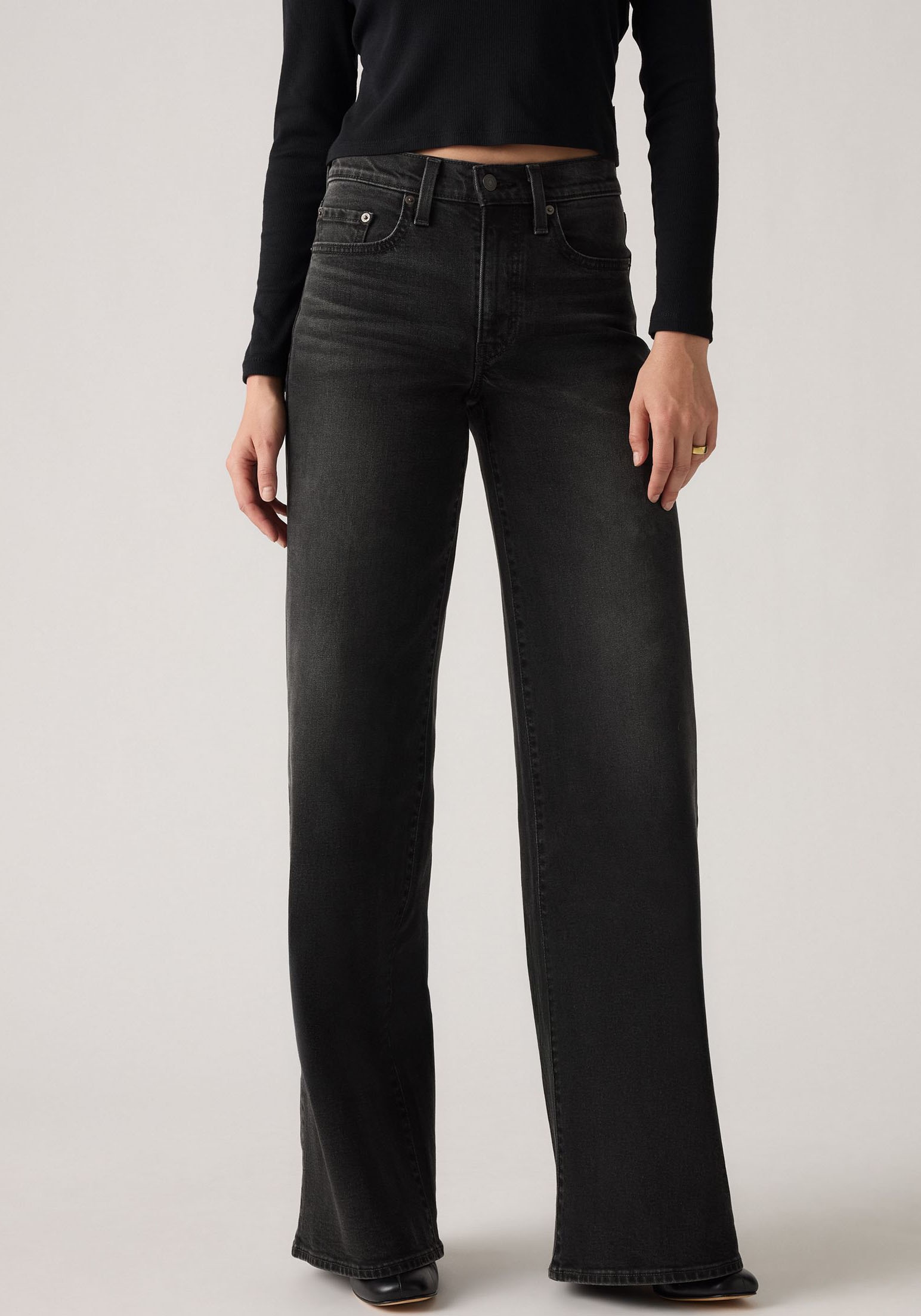 Schlagjeans LEVI'S "Levi's 728 High-Rise Wide-Leg Jeans", Damen, Gr. 32, Länge 32, princess, Denim/Jeans, Obermaterial: 98% Baumwolle, 2% Elasthan, normal lang, Jeans, weite Beinform