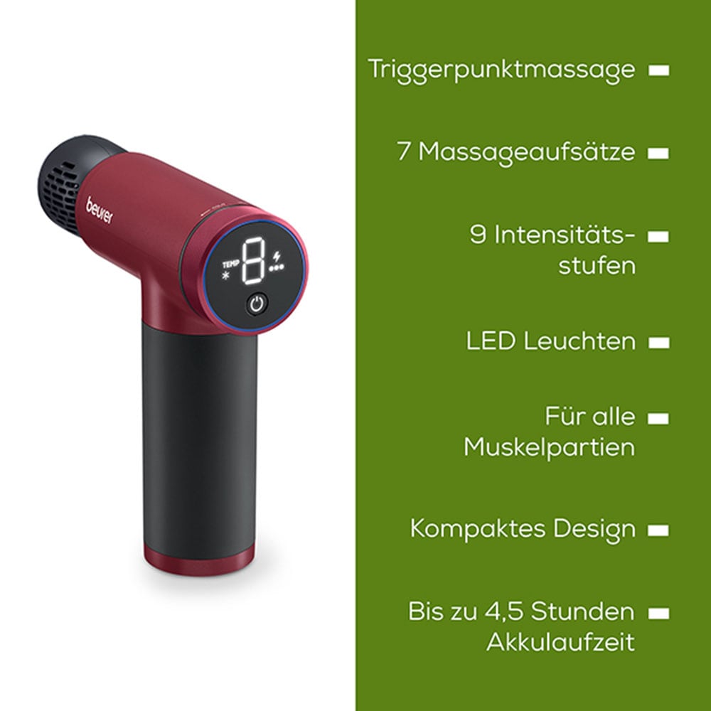 BEURER Massagepistole »MG 195 Hot & Cold Limited Edition 2025 mit Wärme- und Kältefunktion« Zur Lockerung von Verspannungen und Reduktion von Schwellungen