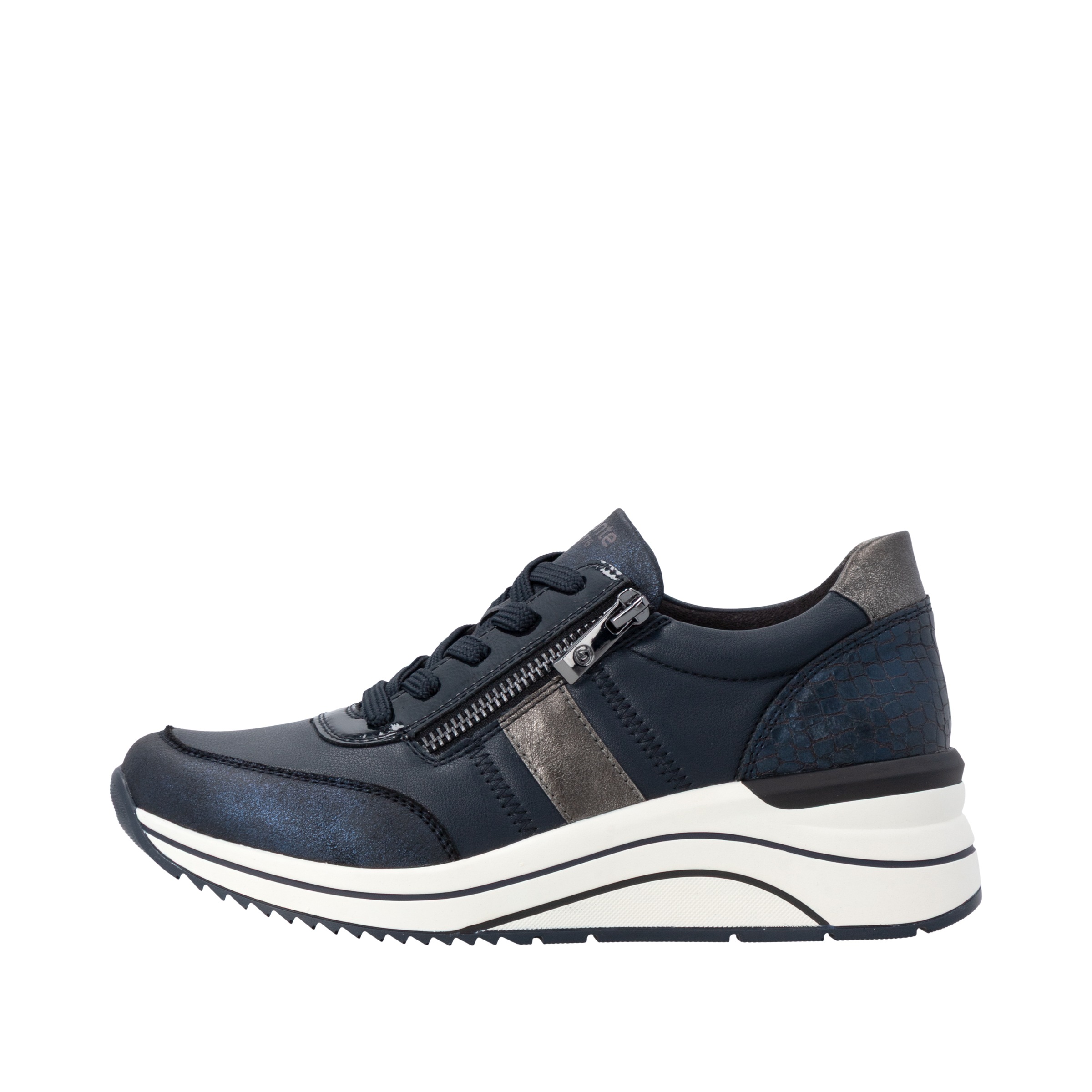 Remonte Keilsneaker  Halbschuh, Freizeitschuh, Schnürer mit praktischem Außenreißverschluss