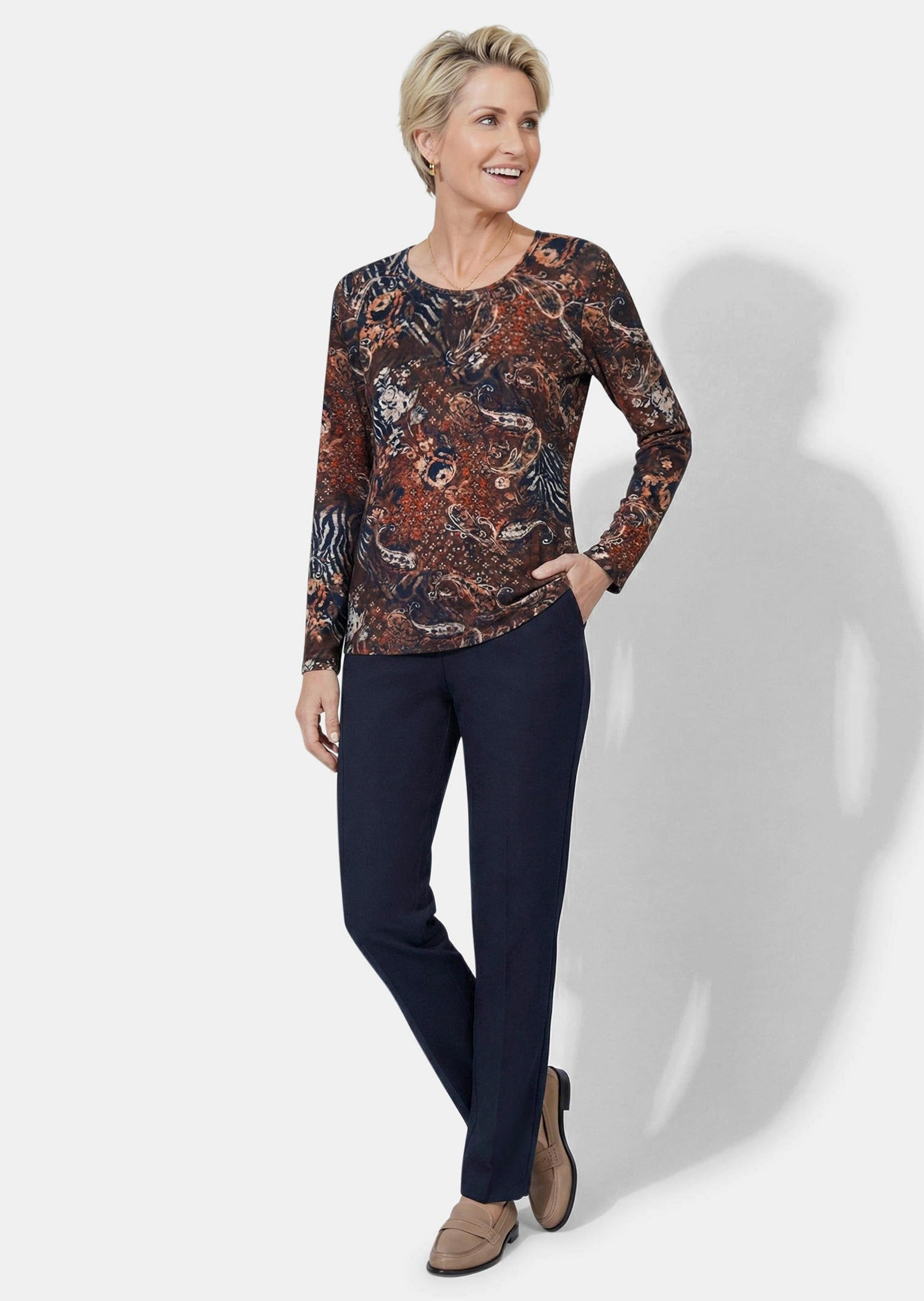 GOLDNER Print-Shirt »Jerseyshirt mit Paisley« stretchbequemer Jersey