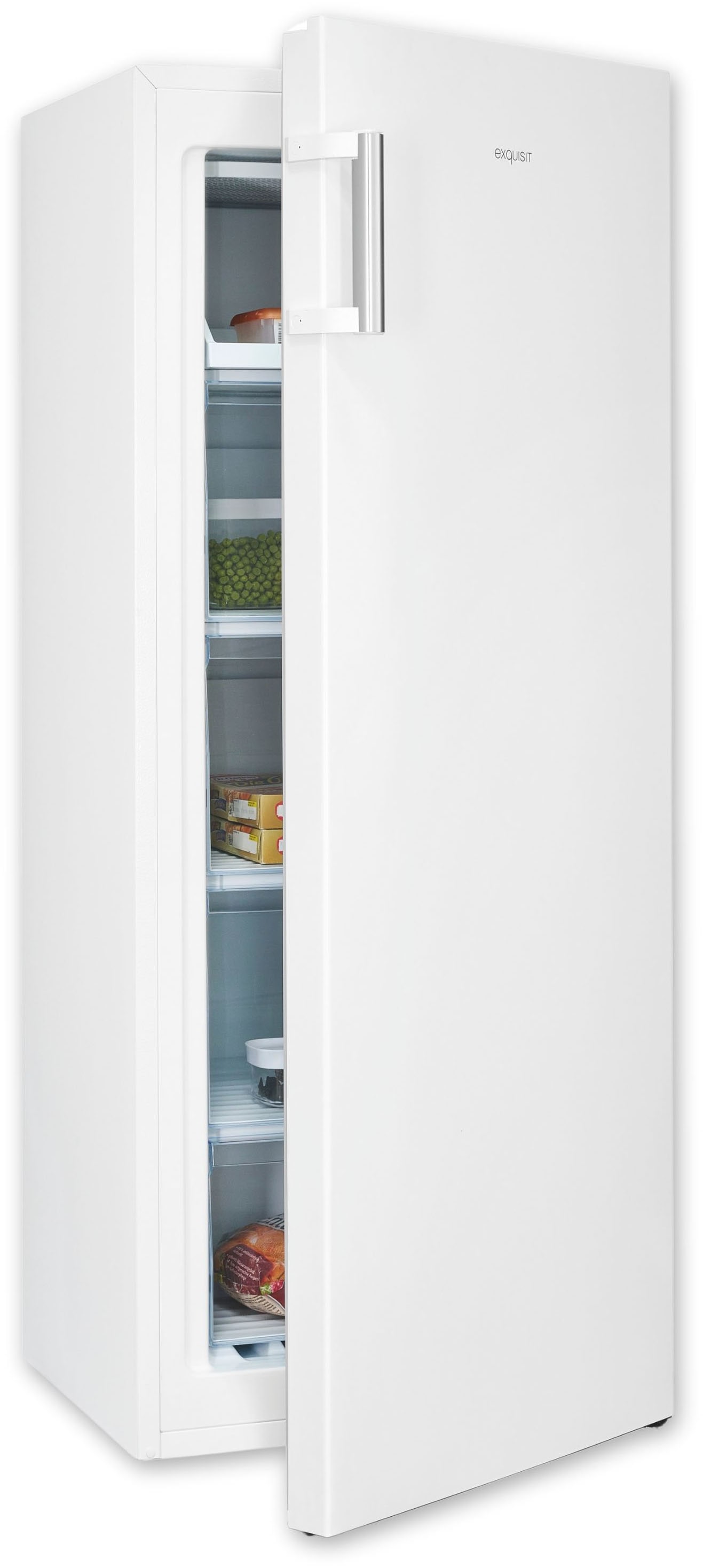 exquisit Gefrierschrank "GS230-H-010E" 143,4 cm hoch 55 cm breit 4*-Gefrierschrank mit praktischem Griff – leicht & bequem zu öffnen