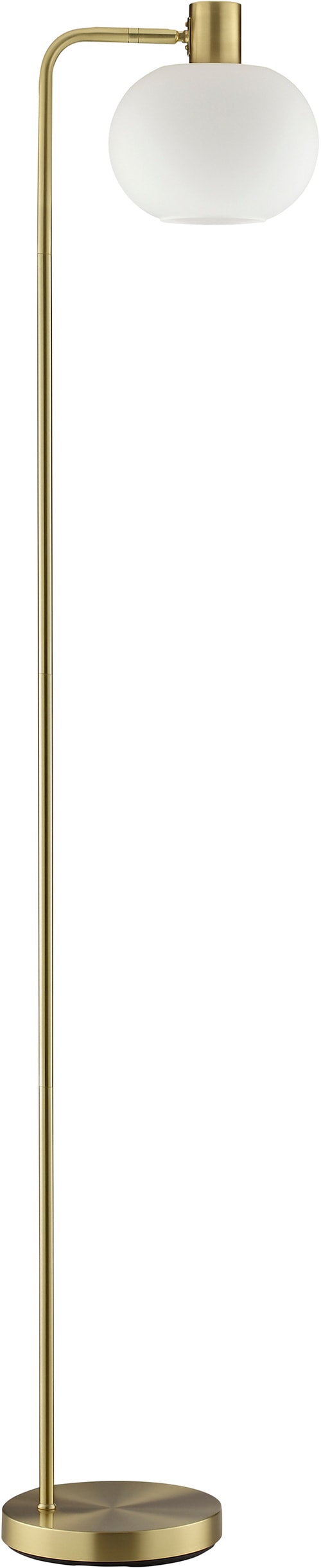 Brilliant Stehlampe »Fanny« E27 1 Stk. 160 x 23 x 32 cm, Glasschirm, 1x E27 Fassung, weiß, messingfarben