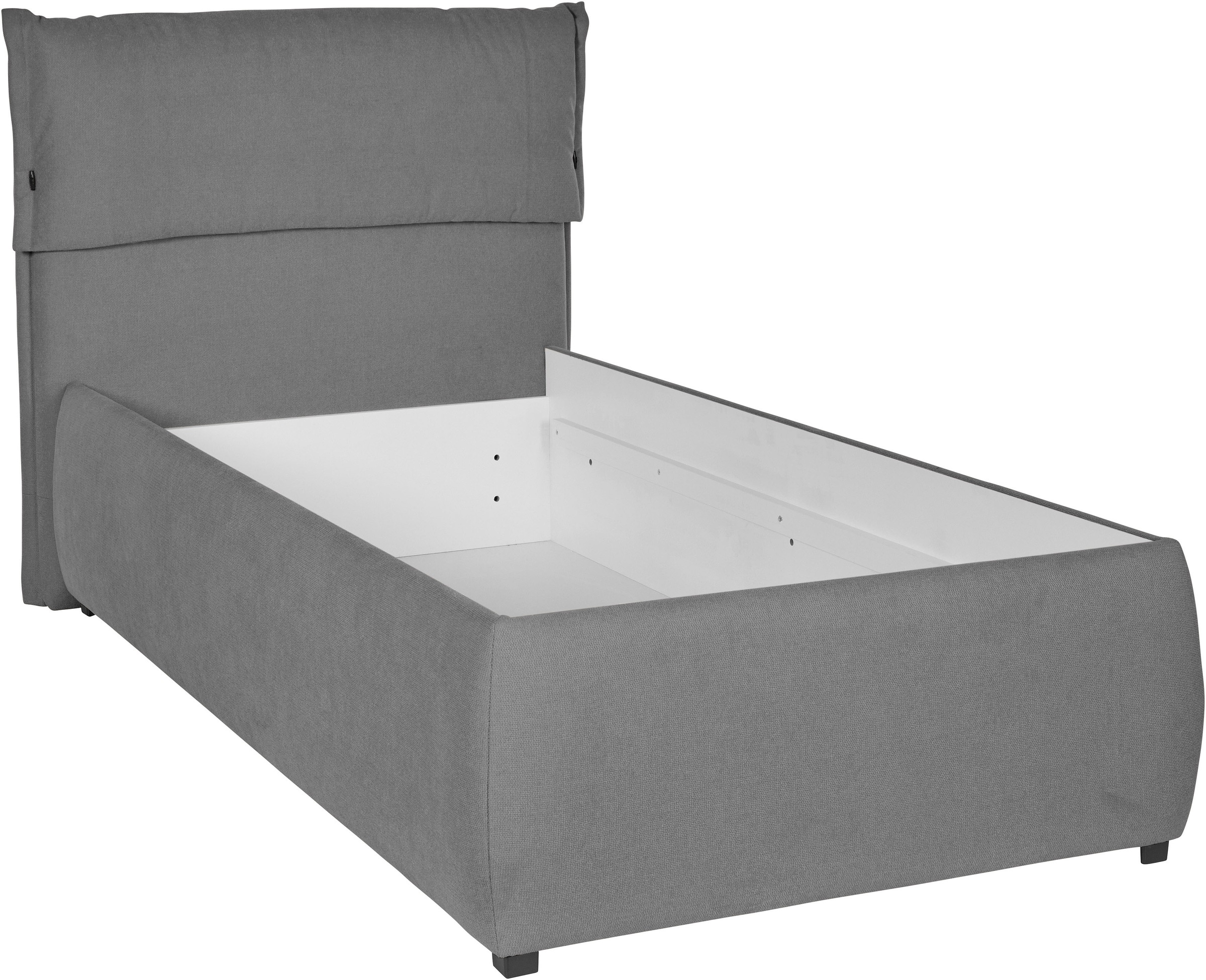 Polsterbett HOME AFFAIRE "Jenson", grau, B:128cm L:225cm, Struktur weich (85% Polyester/15% Nylon), Betten, Polsterbett, als Bettgestell oder mit 3 Matratzenarten und Härtegraden 8