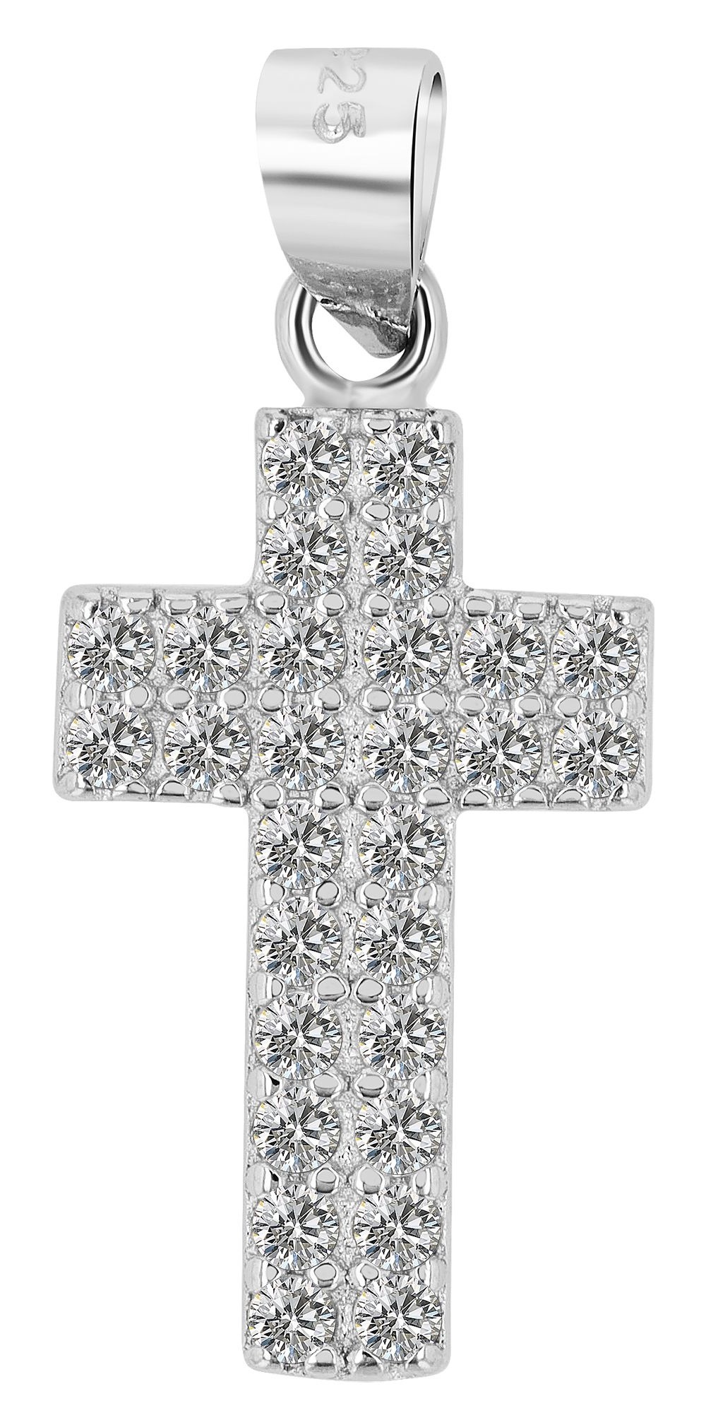 Adelia´s Kettenanhänger »Damen Anhänger – Kreuz Kreuzanhänger aus 925 Silber mit Zirkonia«  Ideal zum Verschenken – schlicht und stilvoll