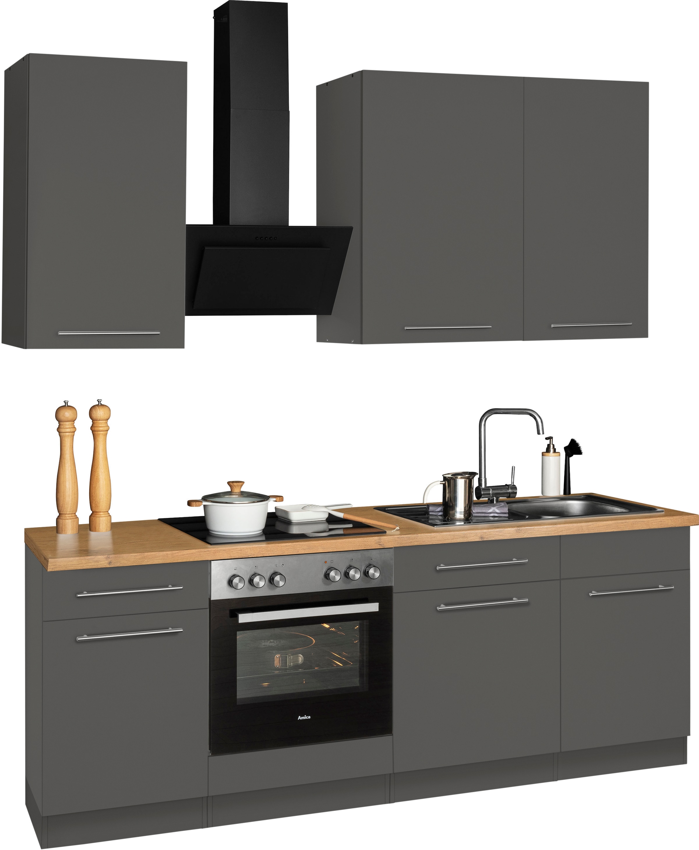 wiho Küchen Küchenzeile »Unna«, ohne E-Geräte, Breite 220 cm