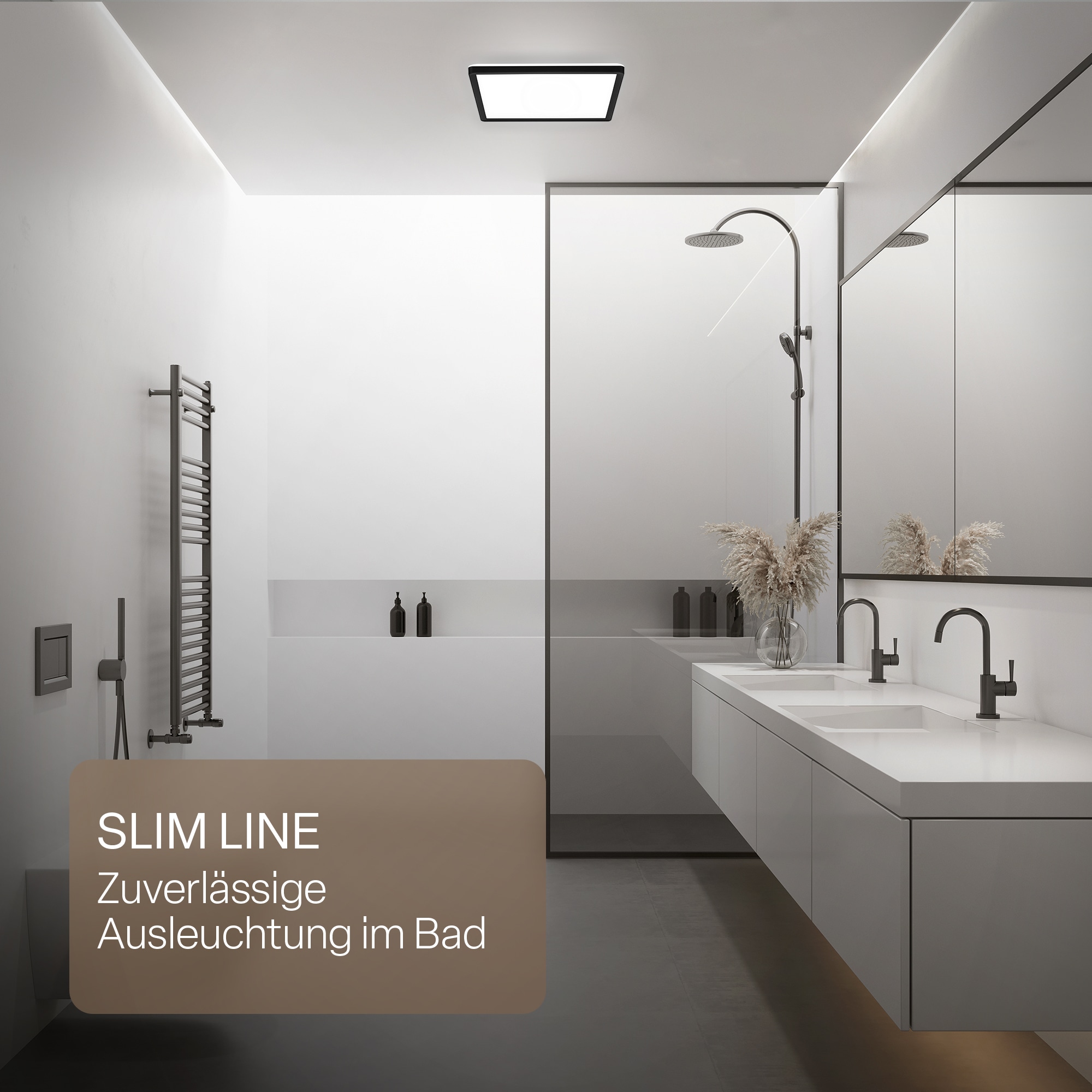 B.K.Licht LED Panel »SHALLOW« LED-Board 1 Stk. Neutralweiß 29x29x3 cm, Badlampe, Badezimmer, Küche, Wohnzimmer