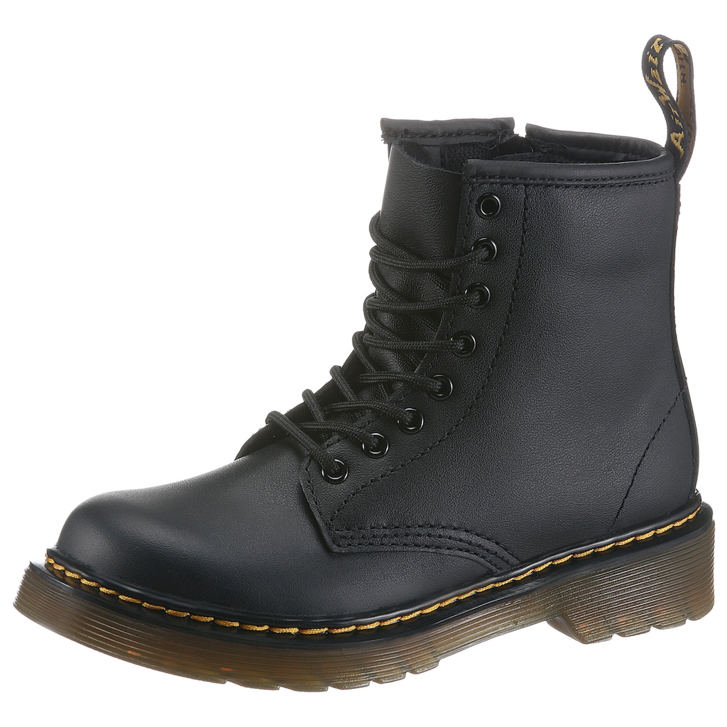 DR. MARTENS Schnürstiefel »8 Eye Boot ROMARIO«, Kinderschuh, Freizeitstiefel mit zusätzlichem Innenreißverschluss