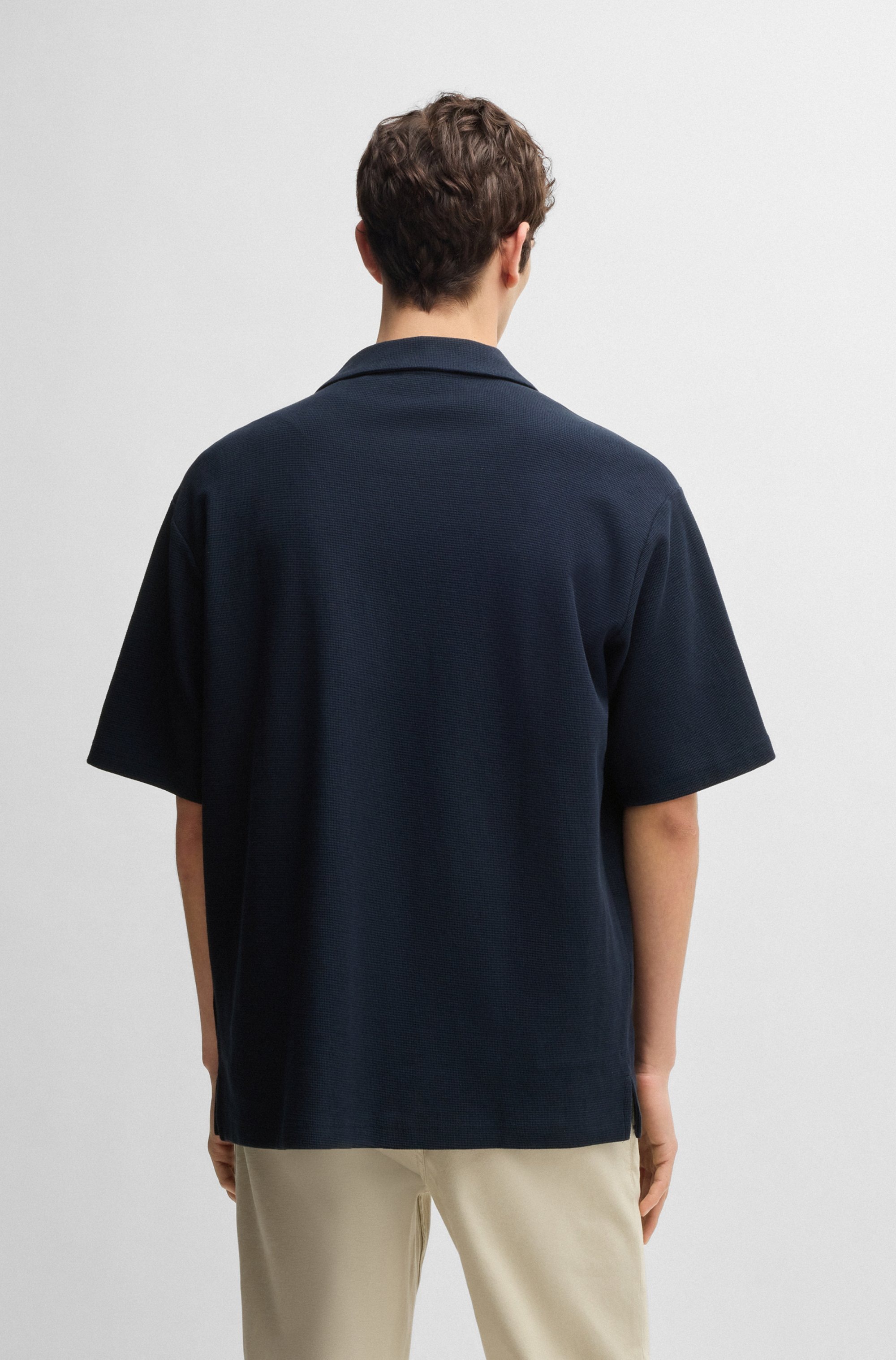 BOSS ORANGE Kurzarmshirt "Pe waffleshirt", mit Ton-in-Ton Logo günstig online kaufen