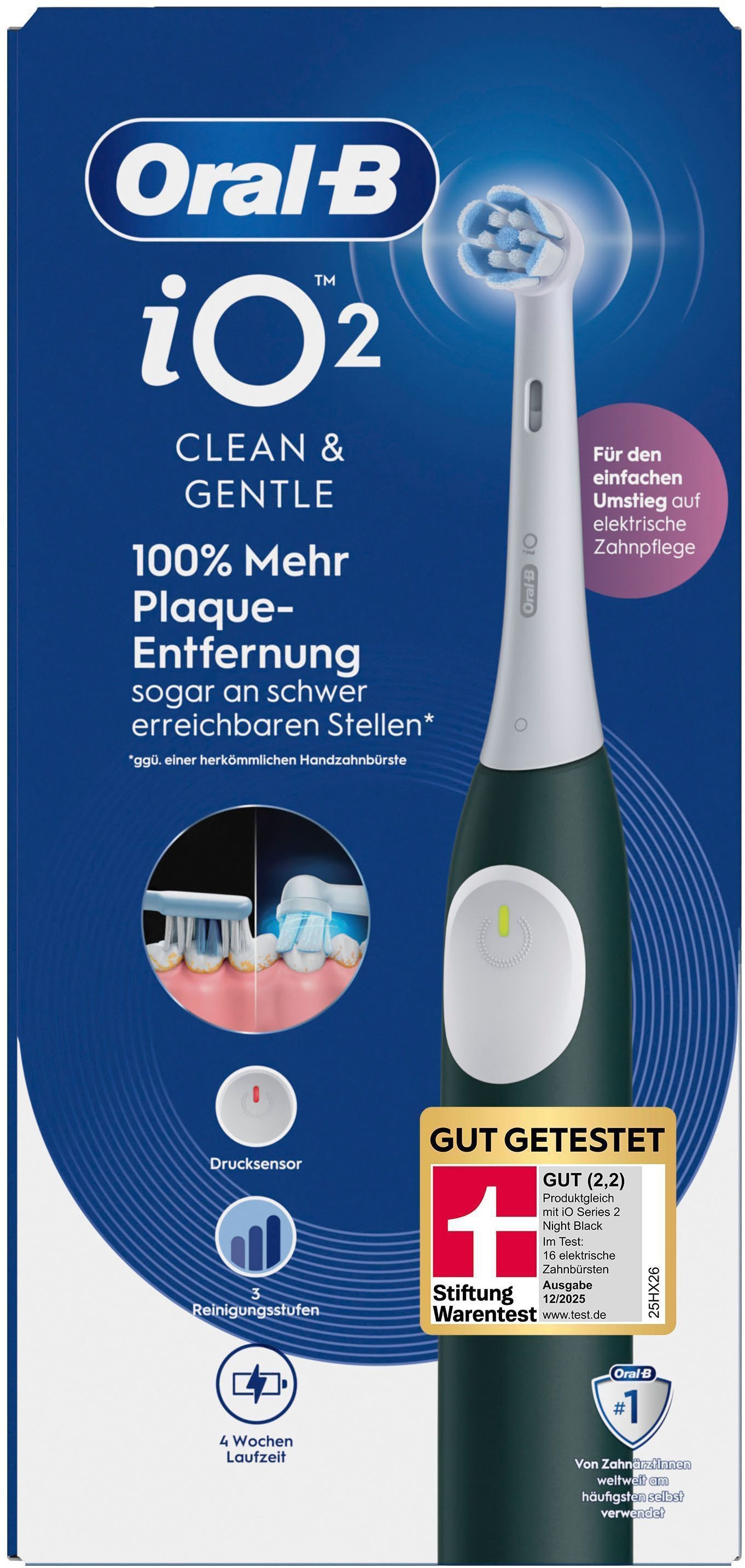 Oral-B Elektrische Zahnbürste »Oral-B iO Series 2« 1 Stk. Aufsteckbürsten für die sanfte Reinigung