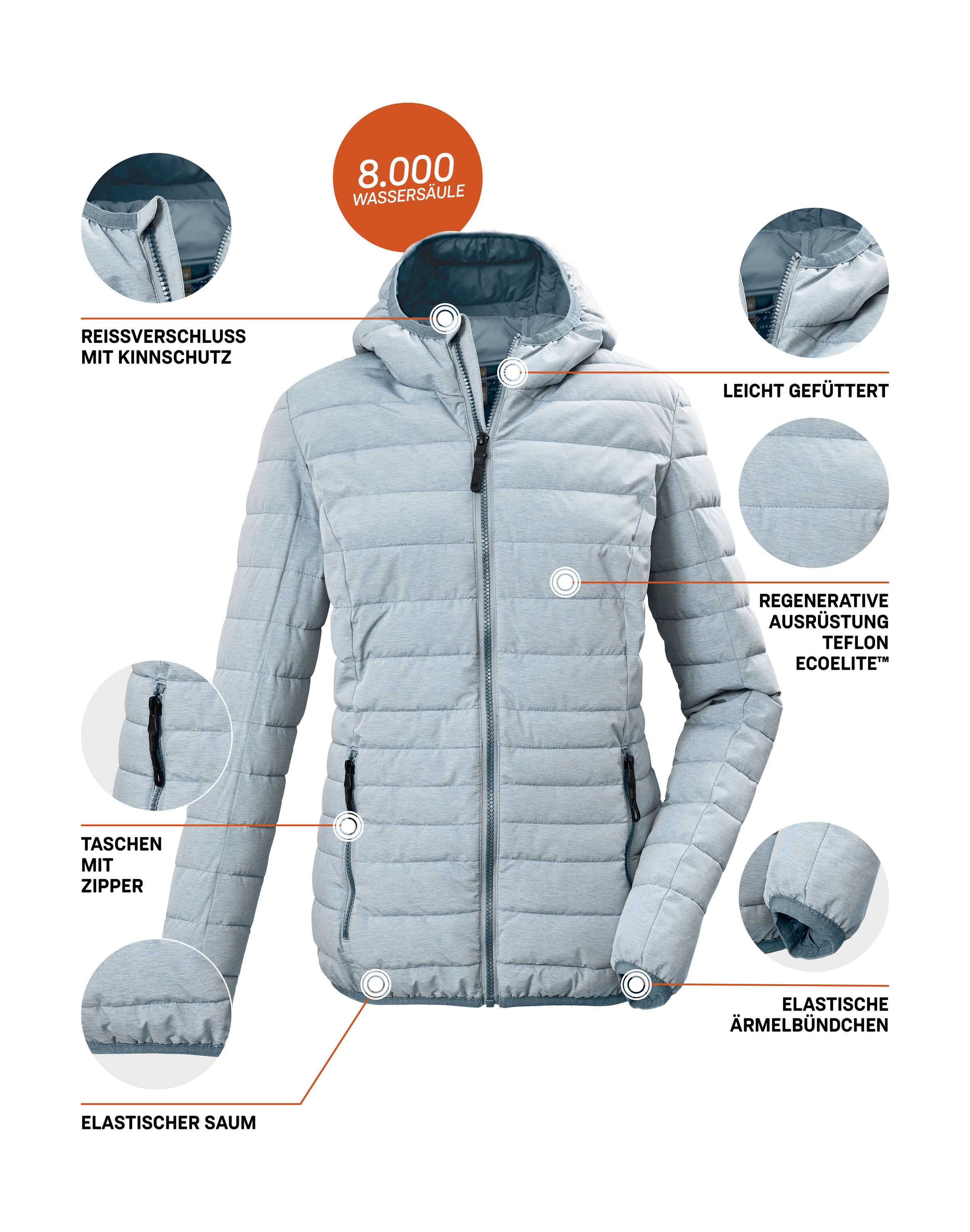 G.I.G.A. DX by killtec Steppjacke »GW 49 WMN QLTD JCKT« Wind- und wasserabweisende Damen Steppjacke mit 8.000 mm Wassersäule