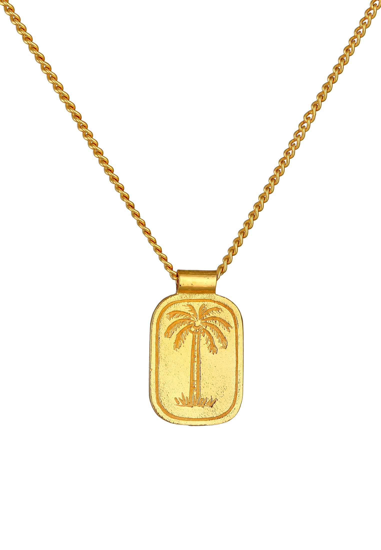 HAZE & GLORY Kette mit Anhänger »Halskette Plättchen - Coconut Society Palme 925 Silber«