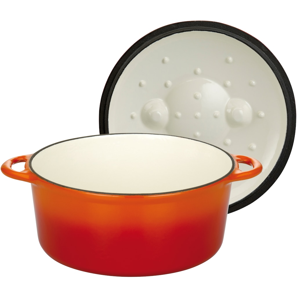 GSW Topf-Set »Orange Shadow«, Gusseisen, (Set, 4 tlg., 1x Kochtopf Ø 24 cm, 1 x Bräter 32x25 cm, je mit Deckel)