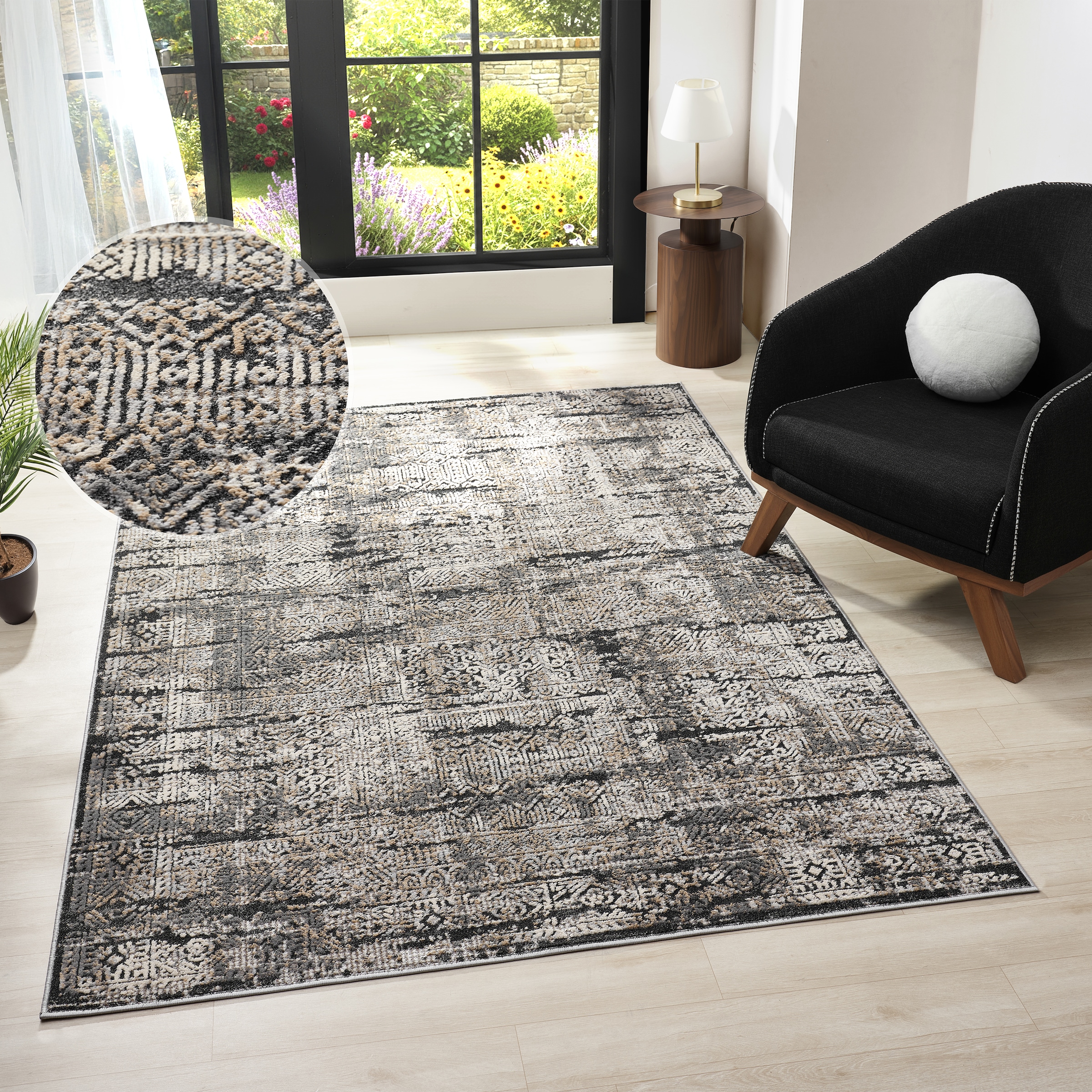 my home Teppich "Selin" rechteckig 9 mm Höhe dezenter Glanz, Schrumpf-Garn- günstig online kaufen