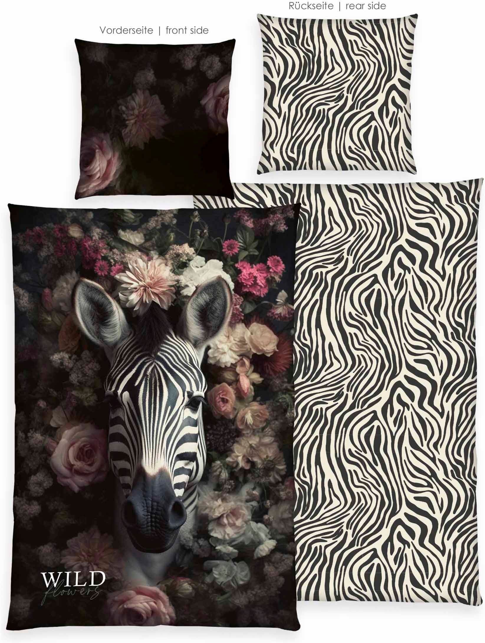 Herding Bettwäsche "Wild Flowers Zebra" 2 Wendebettwäsche