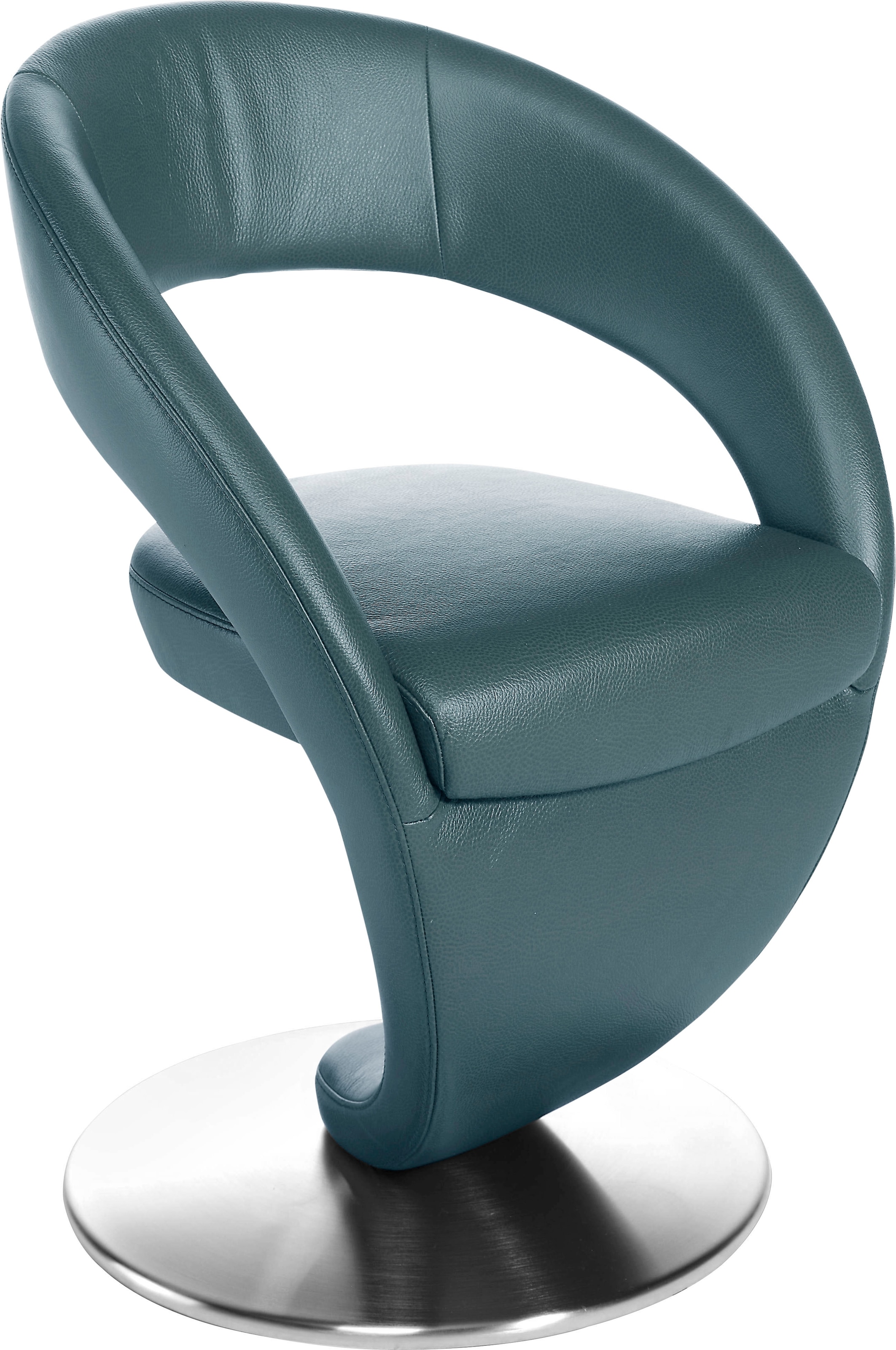 K+W Komfort & Wohnen "Wave, Drehstuhl, Polsterstuhl" () Design-Drehstuhl, Drehteller in Edelstahloptik
