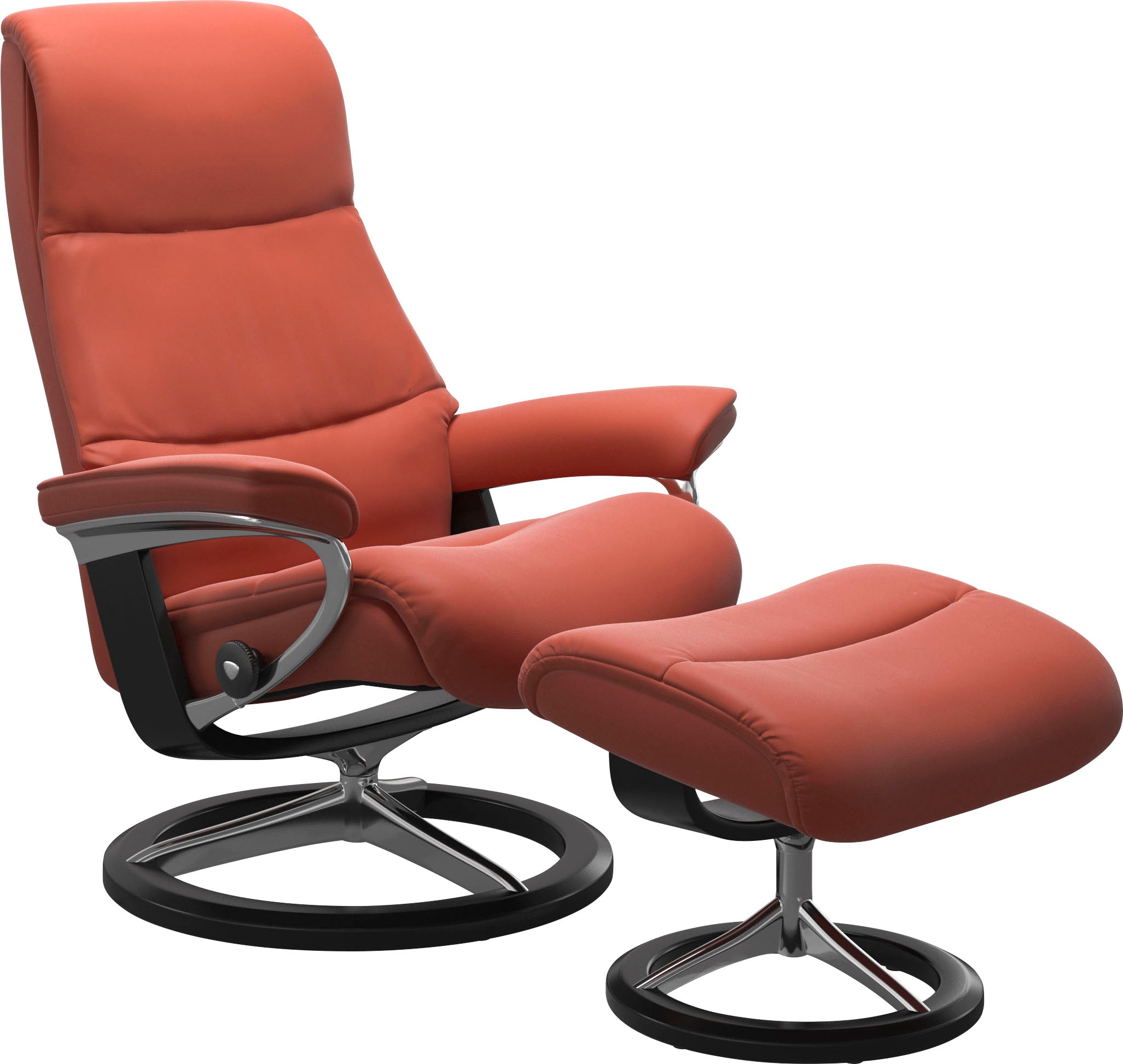 Stressless Relaxsessel "View" Set, Relaxsessel mit Hocker, mit Signature Base, Größe S,Gestell Schwarz