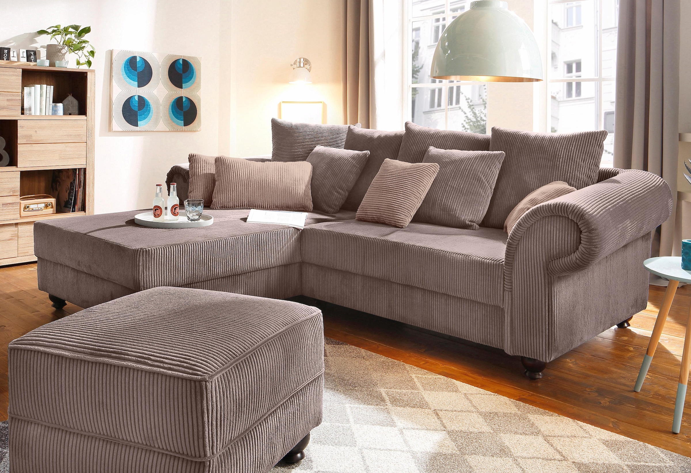 Home affaire Ecksofa "King George King Henry, Mega Sofa, Breite 260cm, L-Fo günstig online kaufen