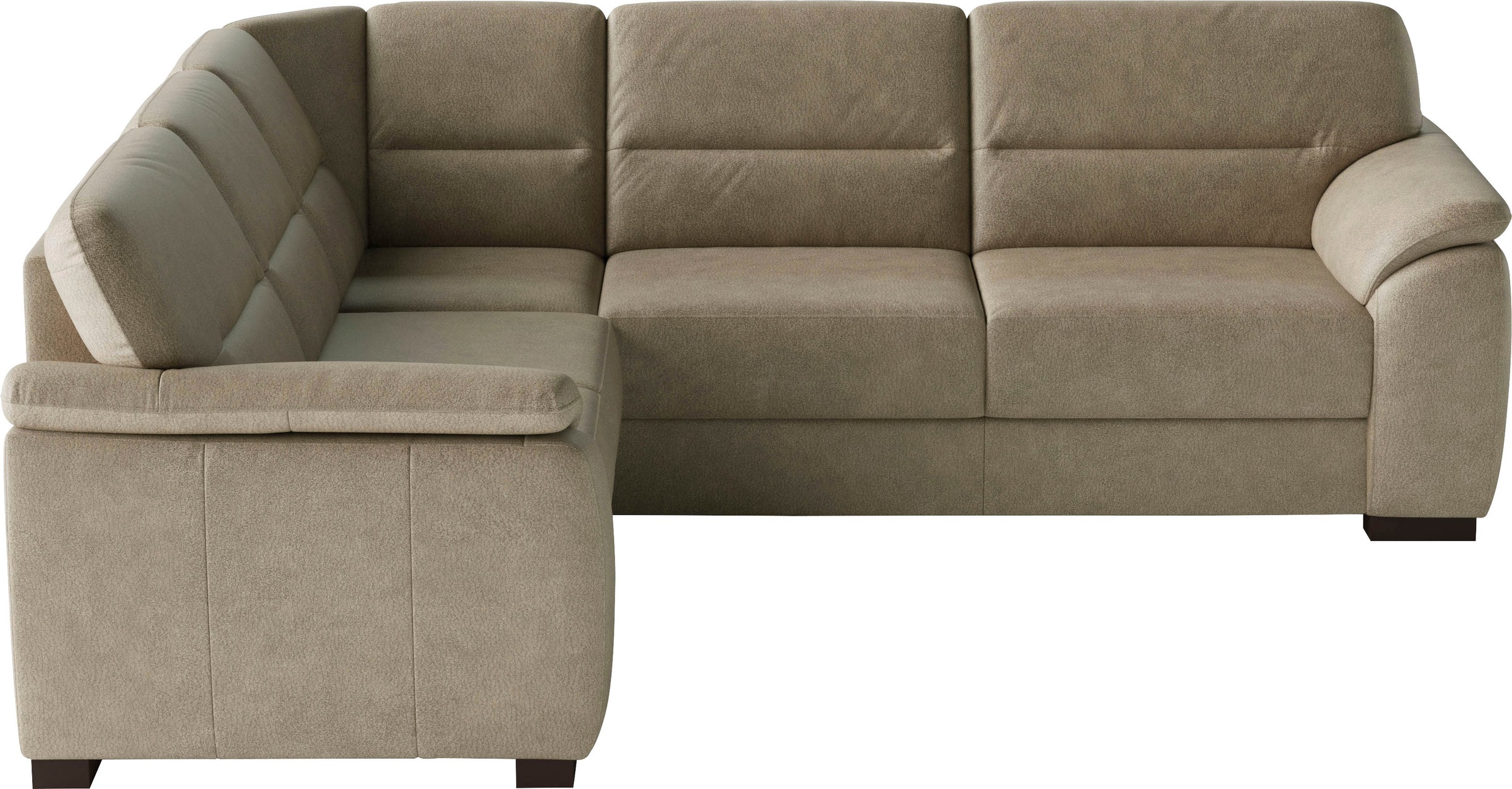 sit&more Ecksofa "Montego L-Form, B: 256 cm, große Stoffauswahl, Komfortsitzhöhe 46 cm" optional Schlaffunktion und Schubkasten mit Stauraum