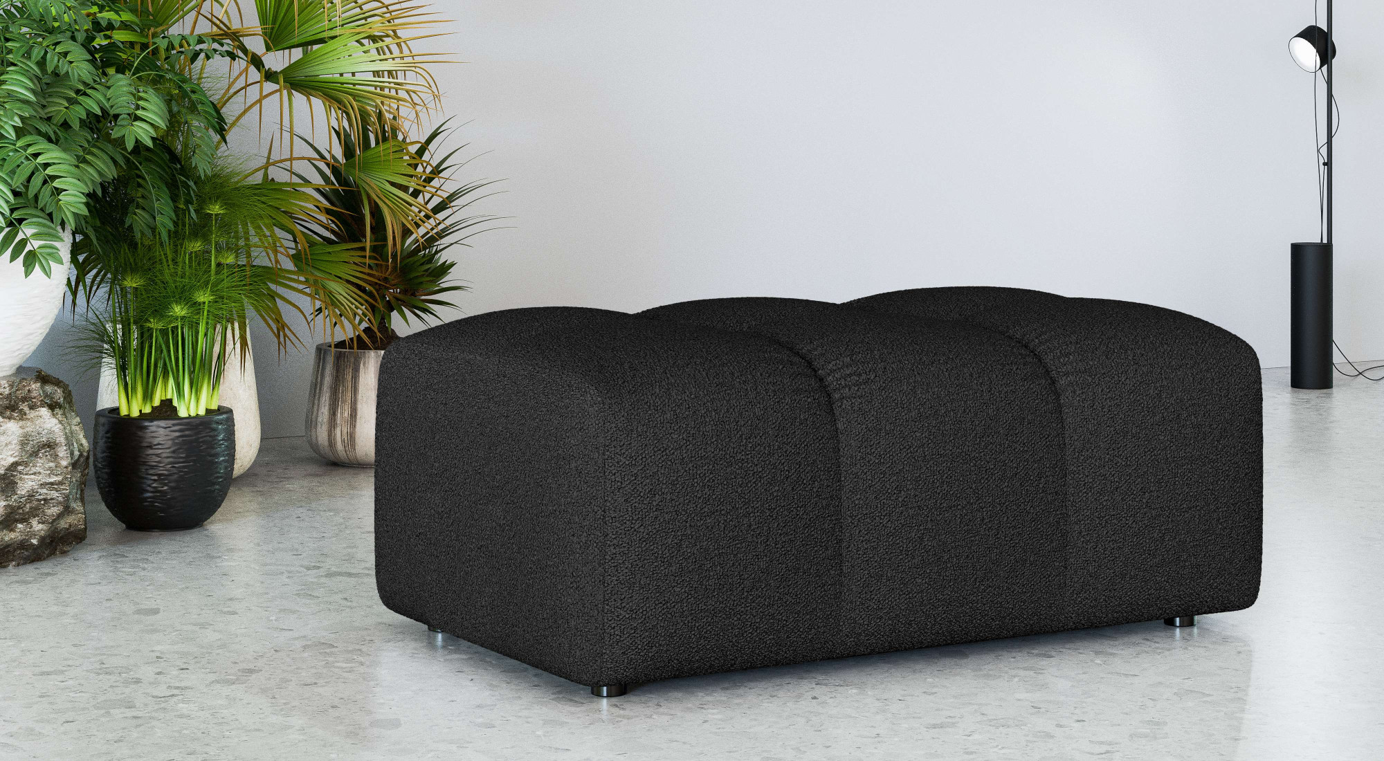 OTTO home Polsterhocker "TUURE Sitzhocker, Bubble-Optik, Maße B/T/H: 124/80/46 cm" moderne Steppung, hoher Sitzkomfort und modernes Design