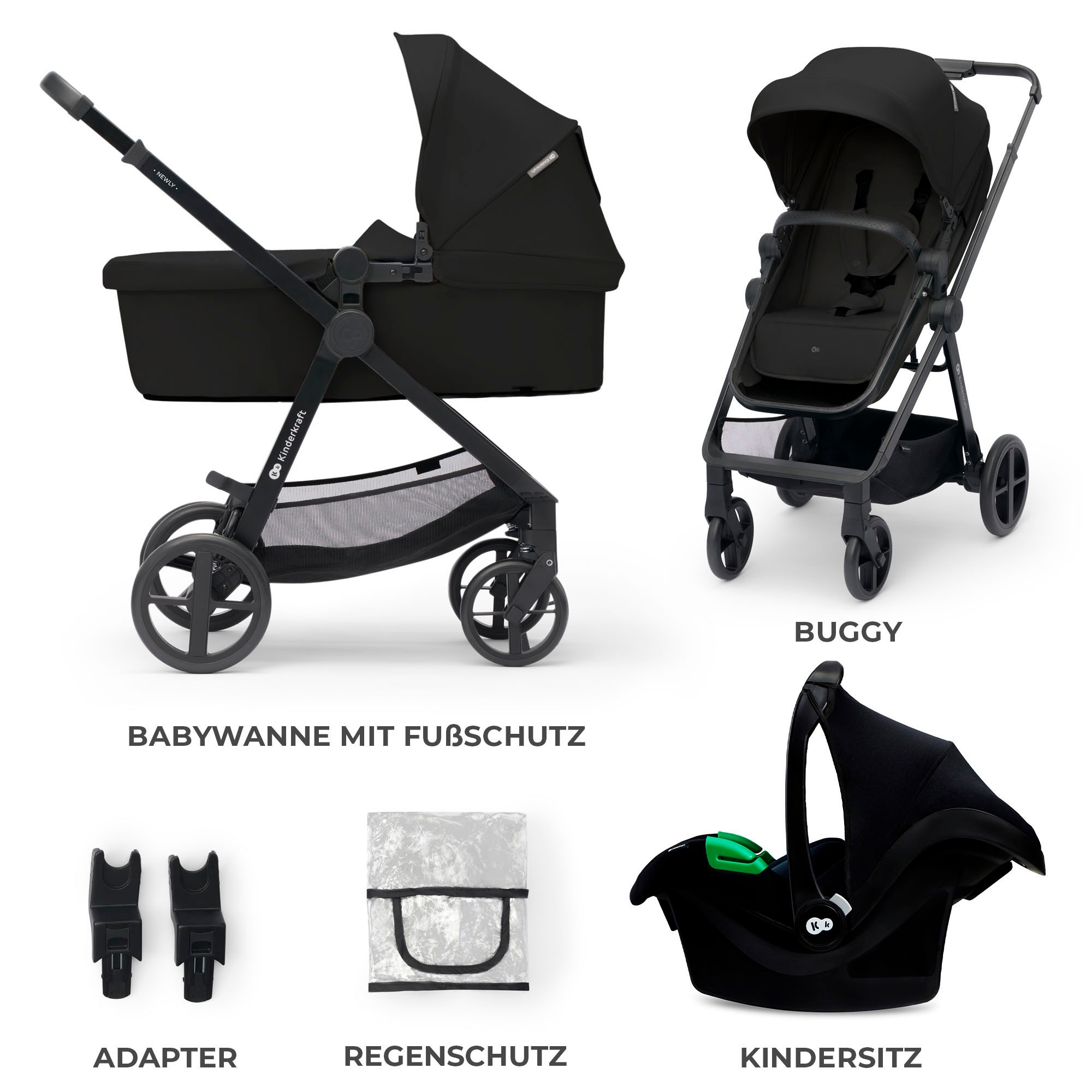 Kinderkraft Kombi-Kinderwagen "NEWLY 3IN1 MINK PRO" 22 kg