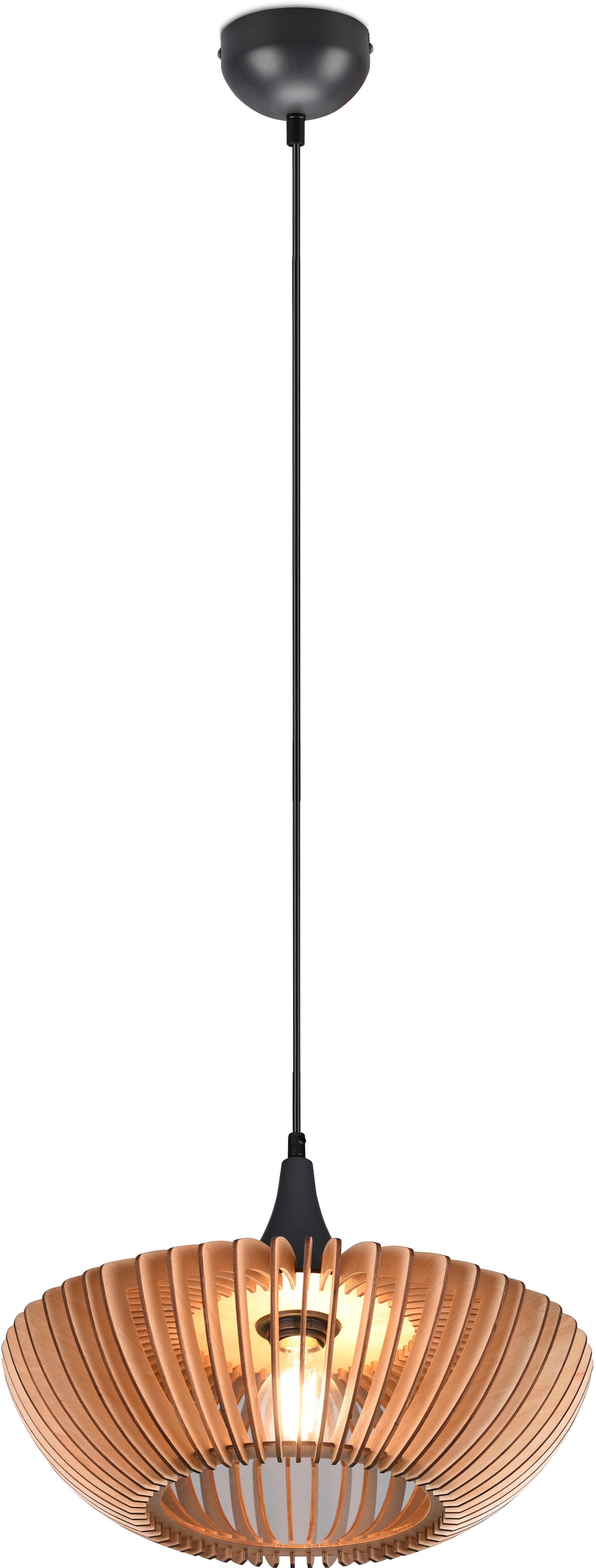 TRIO Leuchten Pendelleuchte »Colino«, 1 flammig-flammig, Hängelampe mit  Holzschirm Ø40cm höhenverstellbar bis 150cm, exkl 1xE27 | BAUR