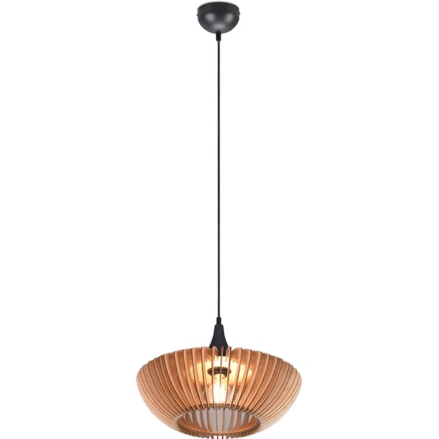 TRIO Leuchten Pendelleuchte »Colino«, 1 flammig-flammig, Hängelampe mit  Holzschirm Ø40cm höhenverstellbar bis 150cm, exkl 1xE27 | BAUR