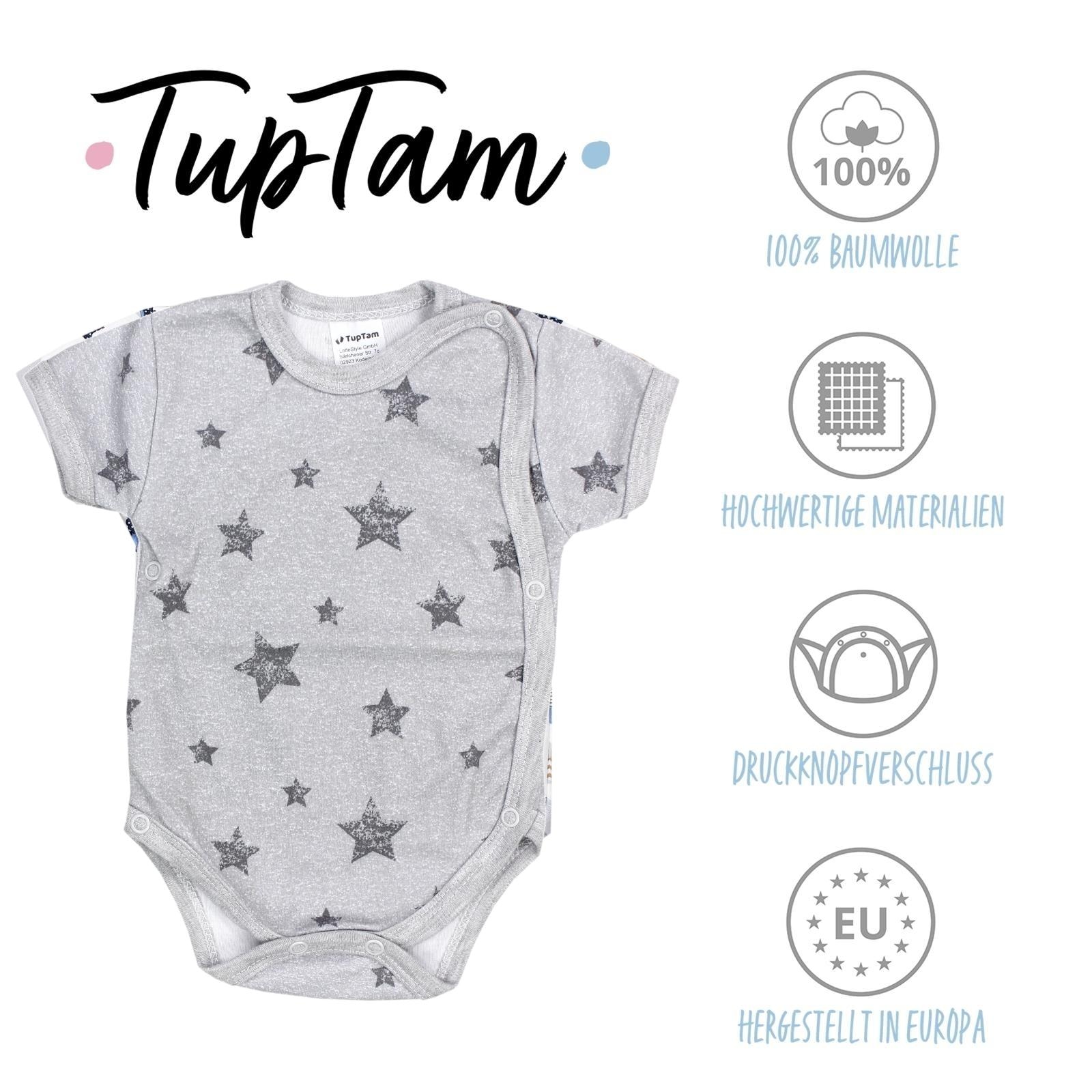 TupTam Kurzarmwickelbody »Wickelbody Baby Jungen Kurzarm Wickelbody 5er Set«
