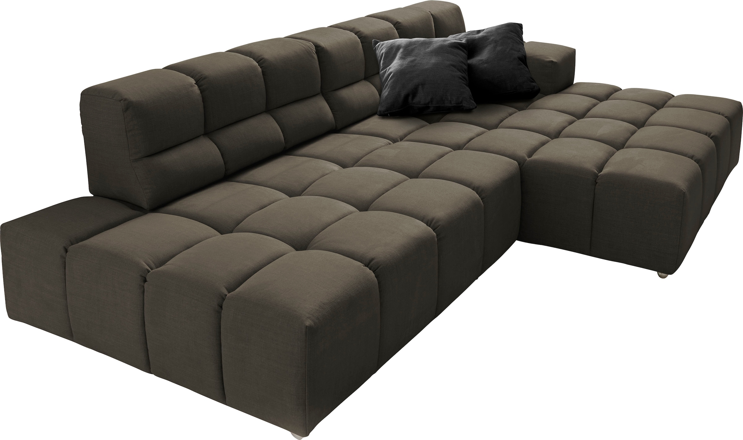 designwerk Ecksofa »Temple, Designsofa trifft hohen Sitzkomfort, L-Form«, Recamiere links oder rechts, mit Sitztiefenverstellung