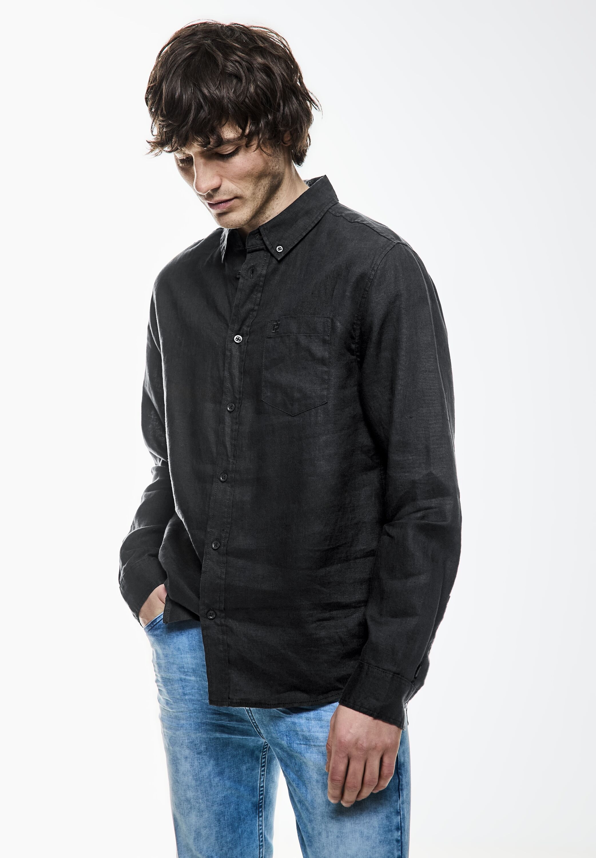STREET ONE MEN Langarmhemd, soft und weich