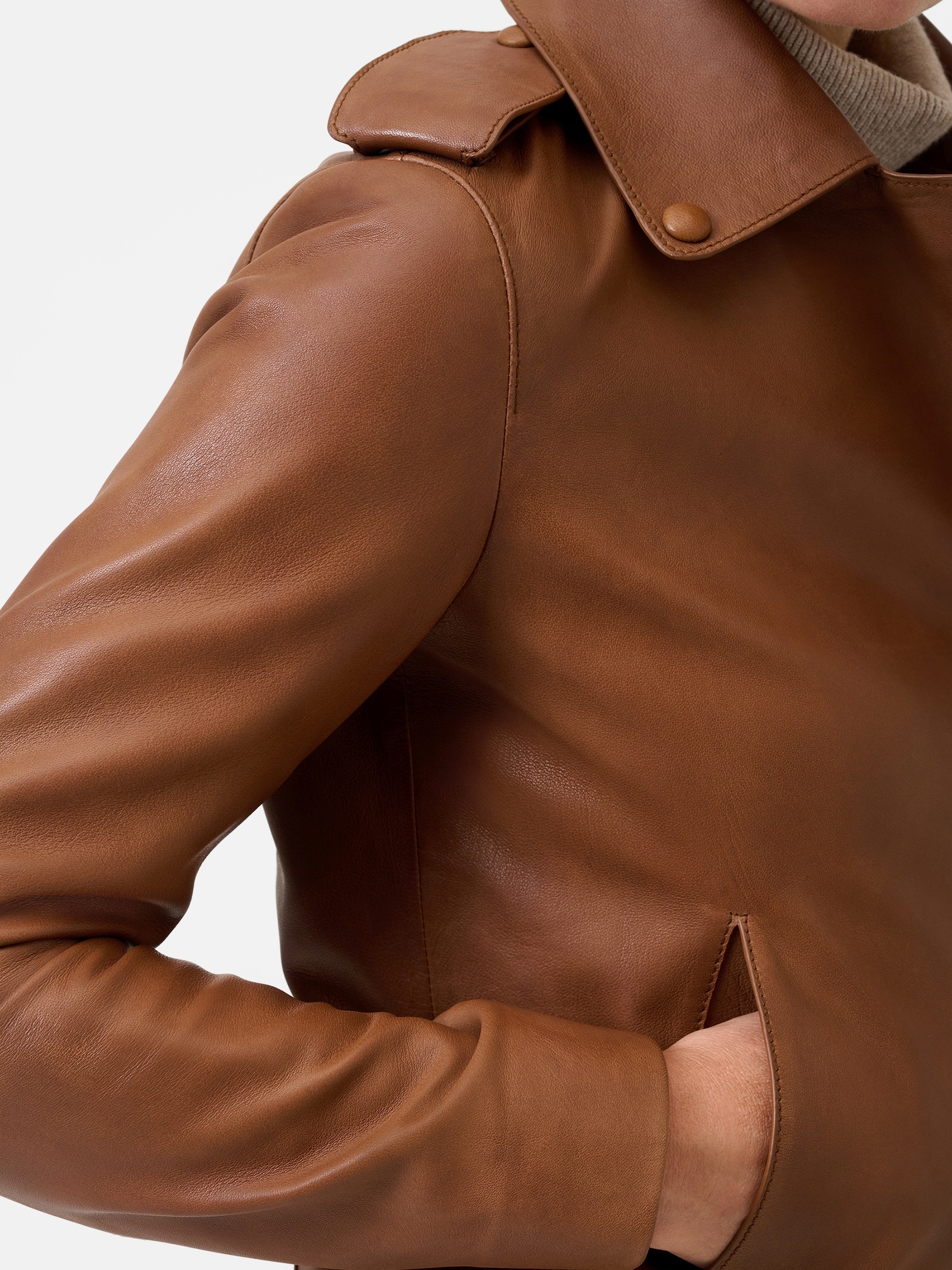 RICANO Bikerjacke »Lederjacke Juana« ohne Kapuze Handgefertigt aus echtem Leder