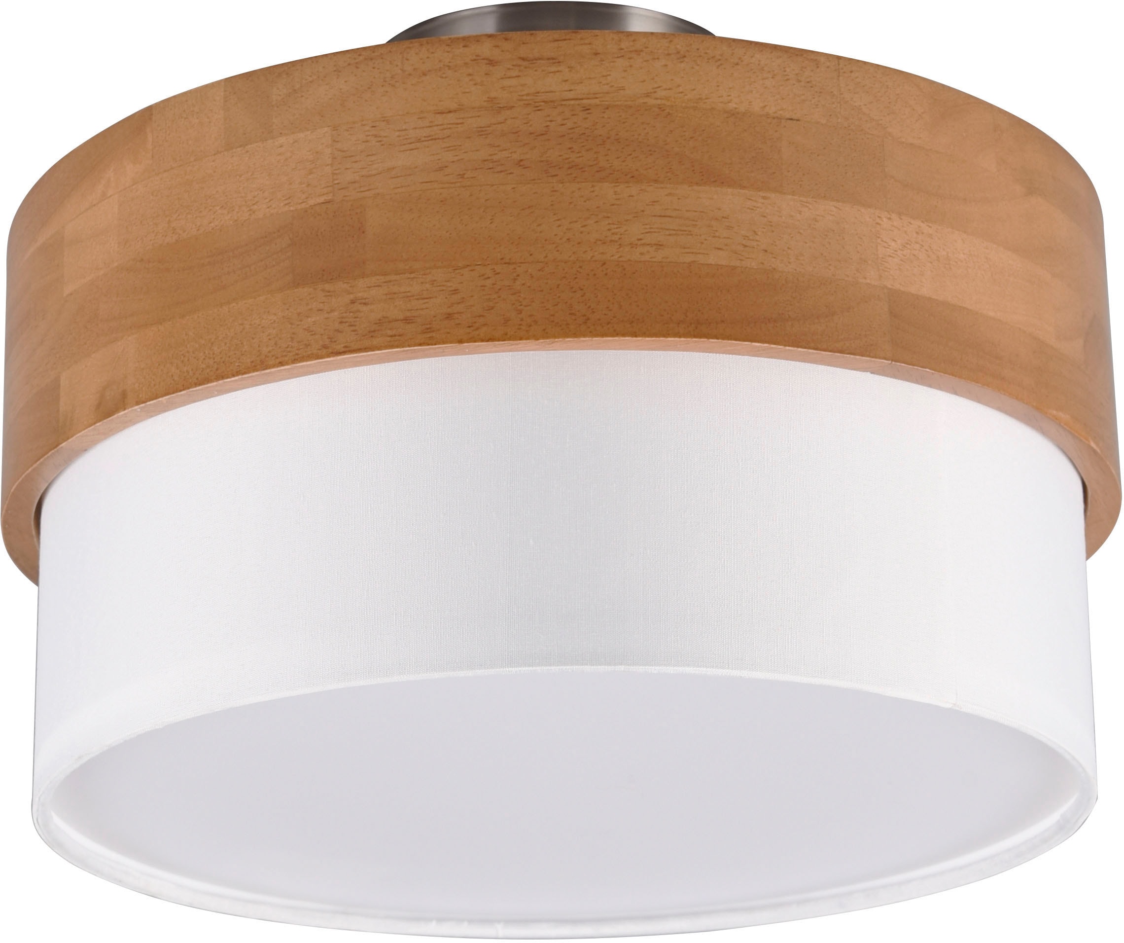 TRIO Leuchten Deckenleuchte »Seasons«, 2 mit Stoffschirm flammig-flammig, 40W | exkl 2xE14 Ø30cm BAUR max Deckenlampe Holz