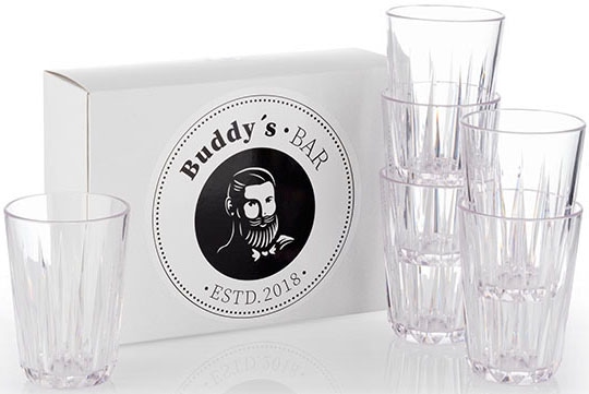 Becher »Buddy´s Bar«, (Set, 6 tlg.), 6er Set, Tritan Kunststoff Trinkgläser, 150 ml,...