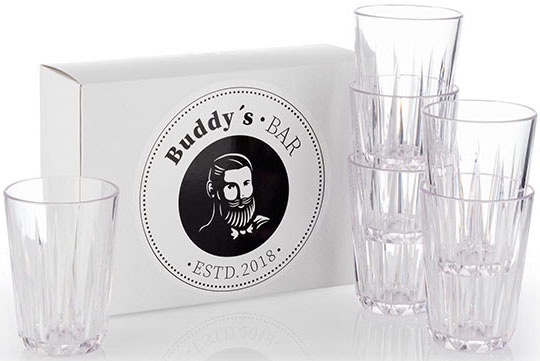 Buddys Becher "Buddy´s Bar" 6er Set, Tritan Kunststoff Trinkgläser, 150 ml, günstig online kaufen