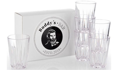 Becher »Buddy's Bar«, (Set, 6 tlg.), 6er Set, Tritan Kunststoff Trinkgläser, 150 ml,...