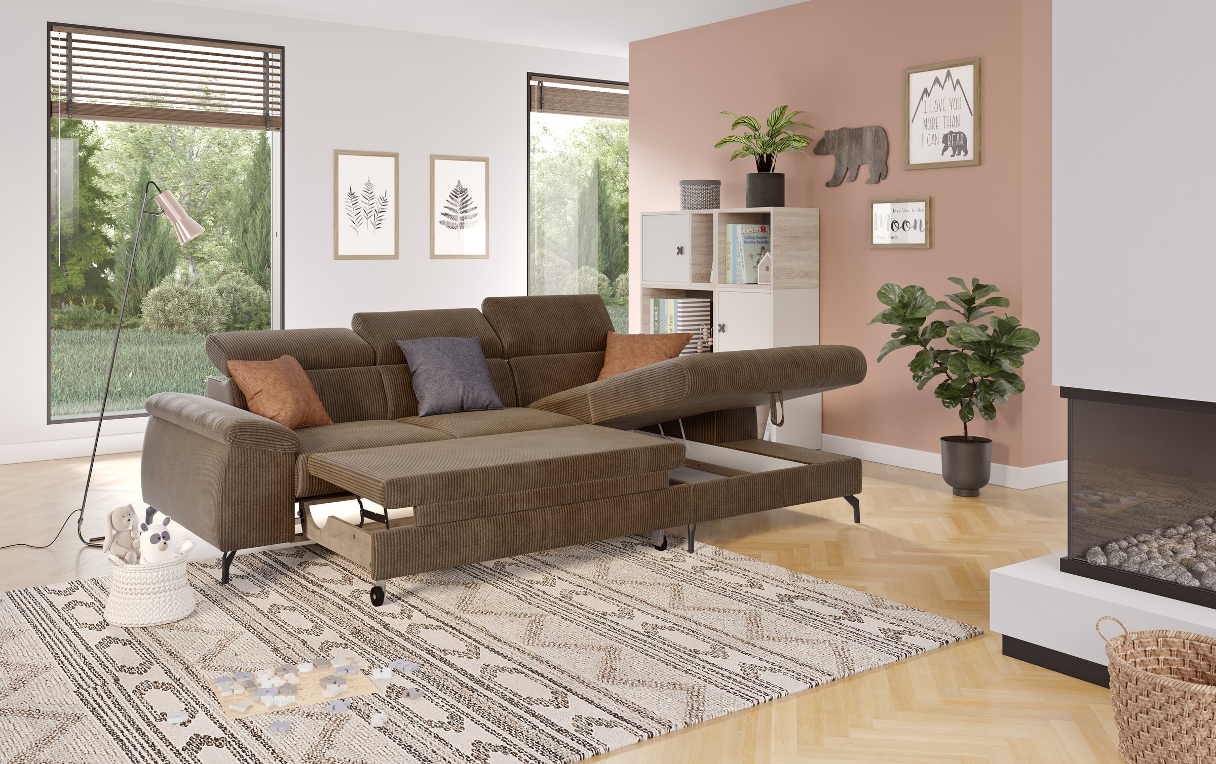 COTTA Ecksofa »Kitty L-Form«, mit Kopfteilverstellung, wahlweise mit Bettfunktion & Bettkasten