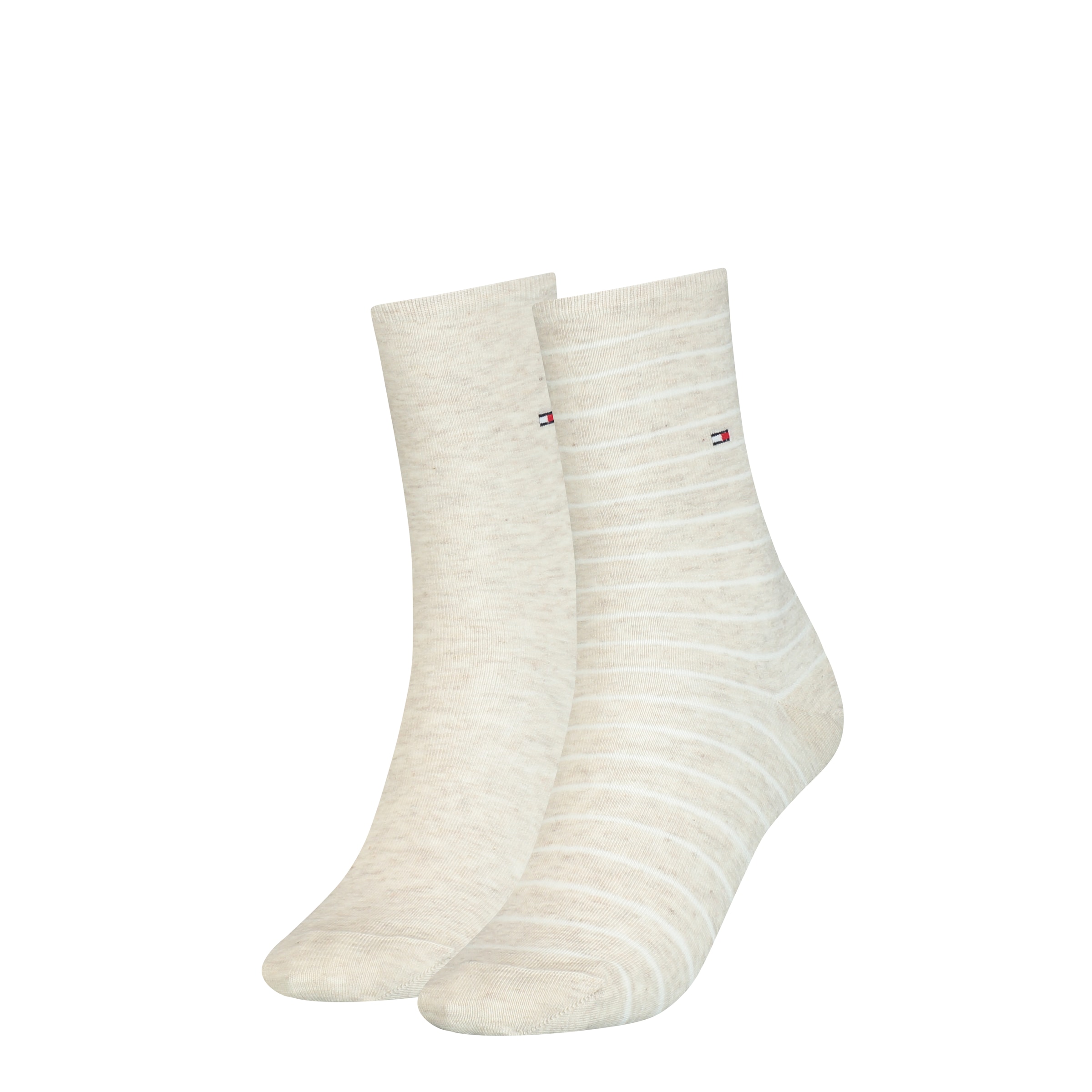Tommy Hilfiger Socken »TH WOMEN SOCK 2P SMALL STRIPE« 2 Paar, 2 Paar tlg. mit schmalem Rippenbündchen, meliert, gestreift