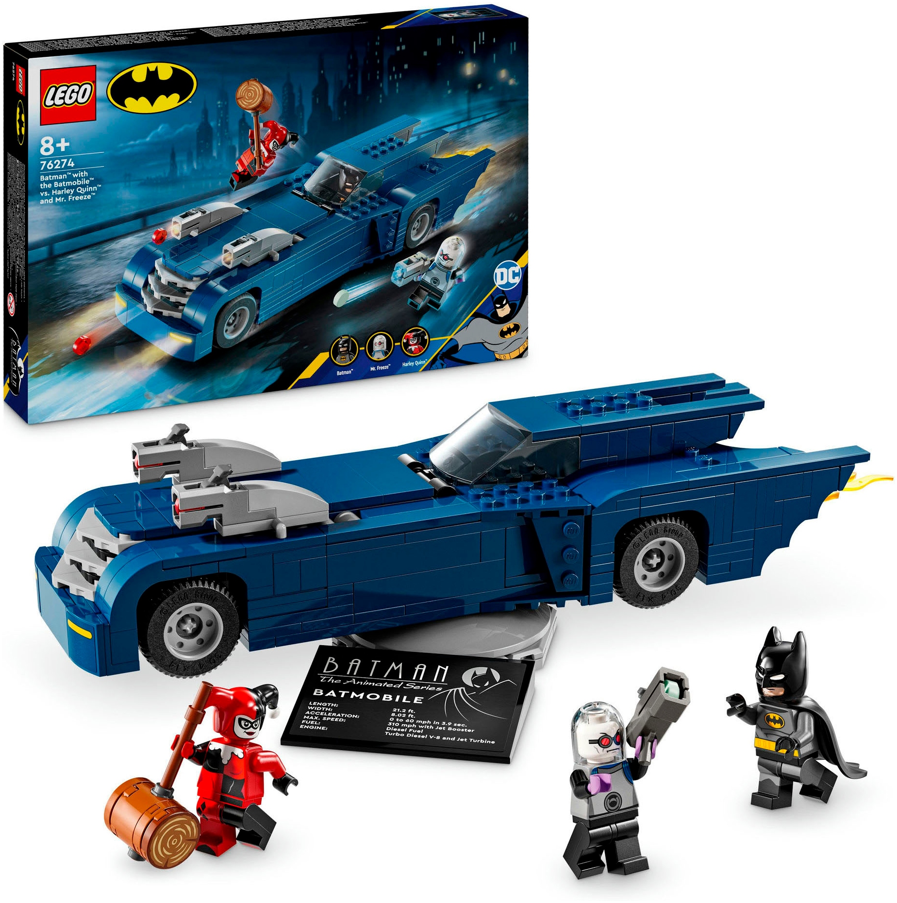 LEGO Kinder Konstruktionsspielsteine "Batman im Batmobil vs. Harley Quinn und Mr. Freeze (76274)", bunt, Kunststoff, Spielbausteine, LEGO Super
